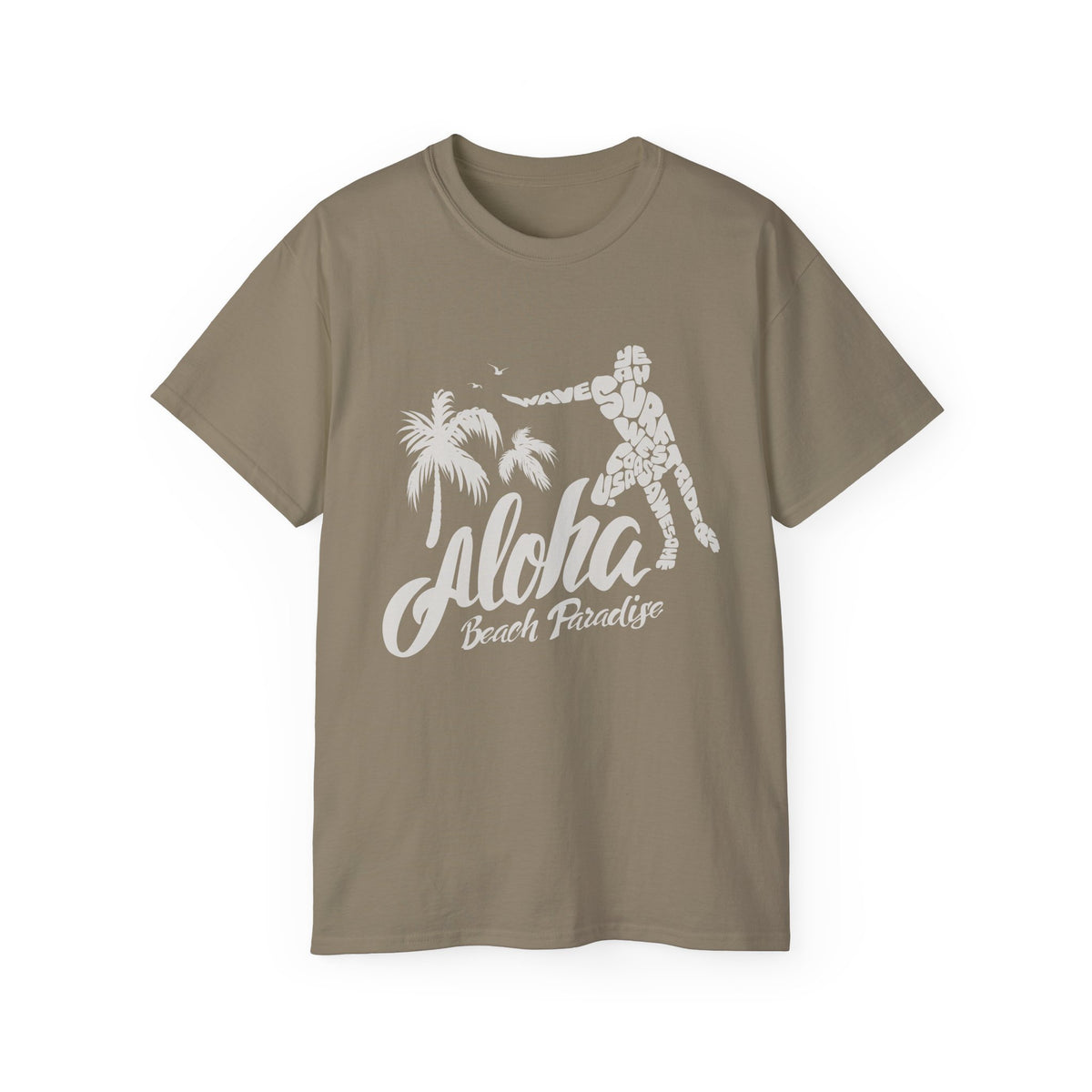 Aloha Beach Paradise T-Shirt | Hawaiian Hula Palm Tree Design