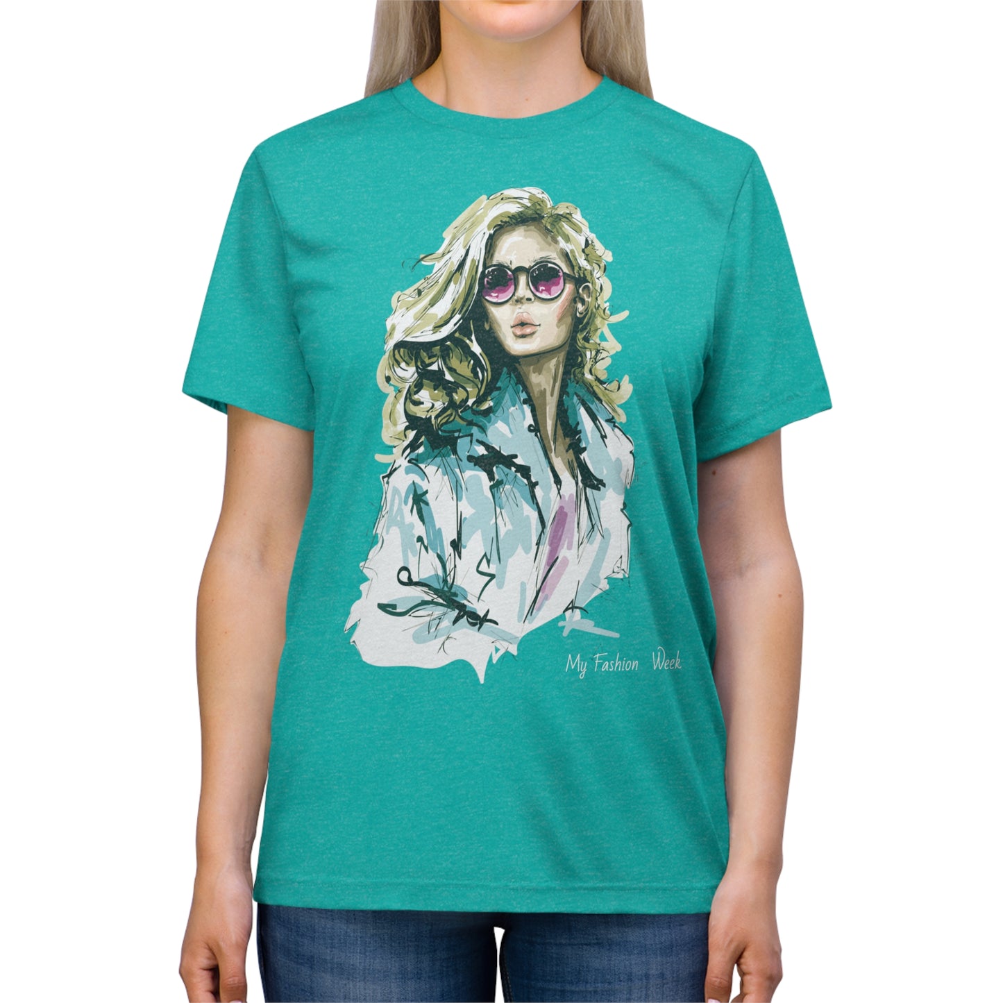 Tri-blend Tee Shirt with Art Design