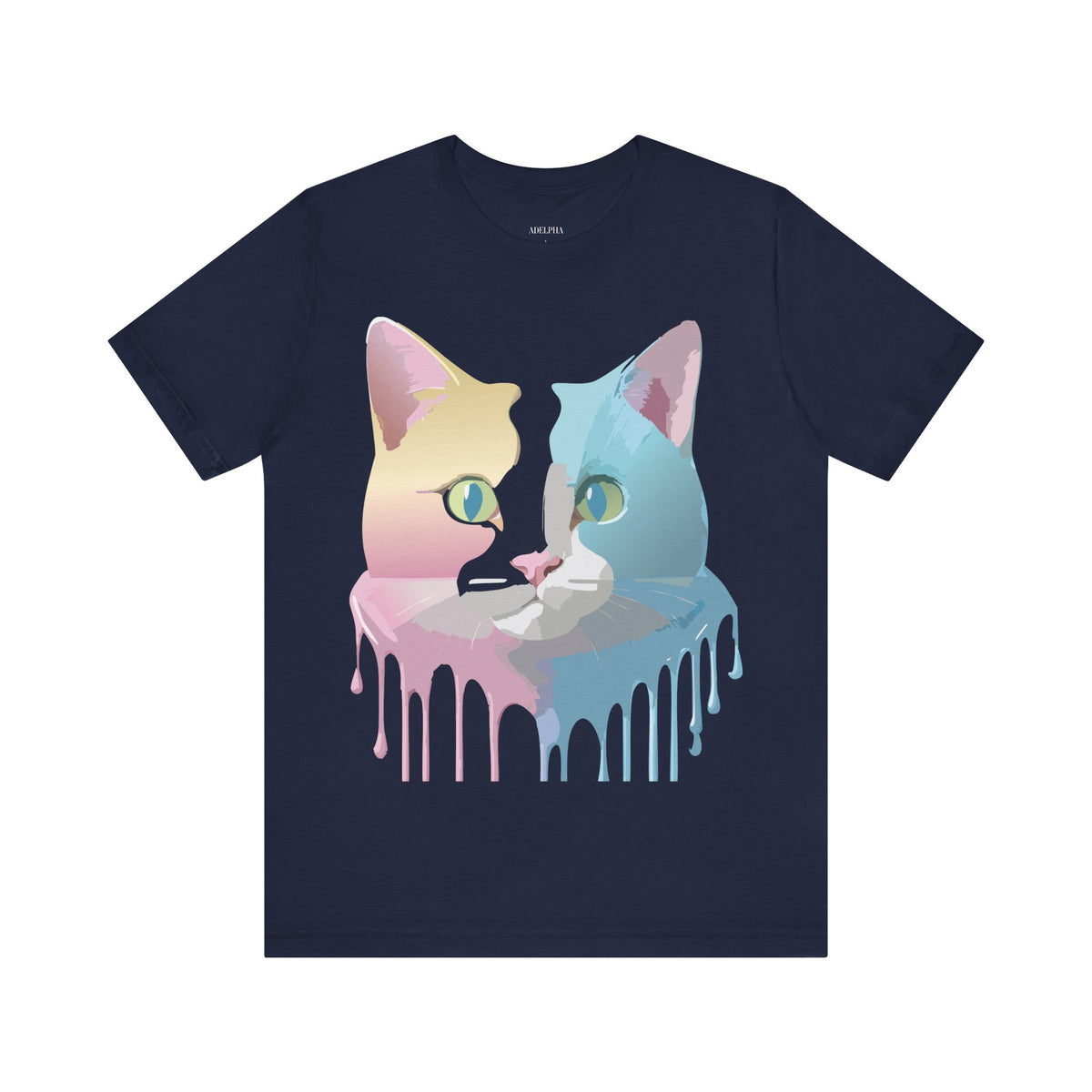 Cat Graphic Unisex Cotton Bella+Canvas Tee with Art Animal Design e201
