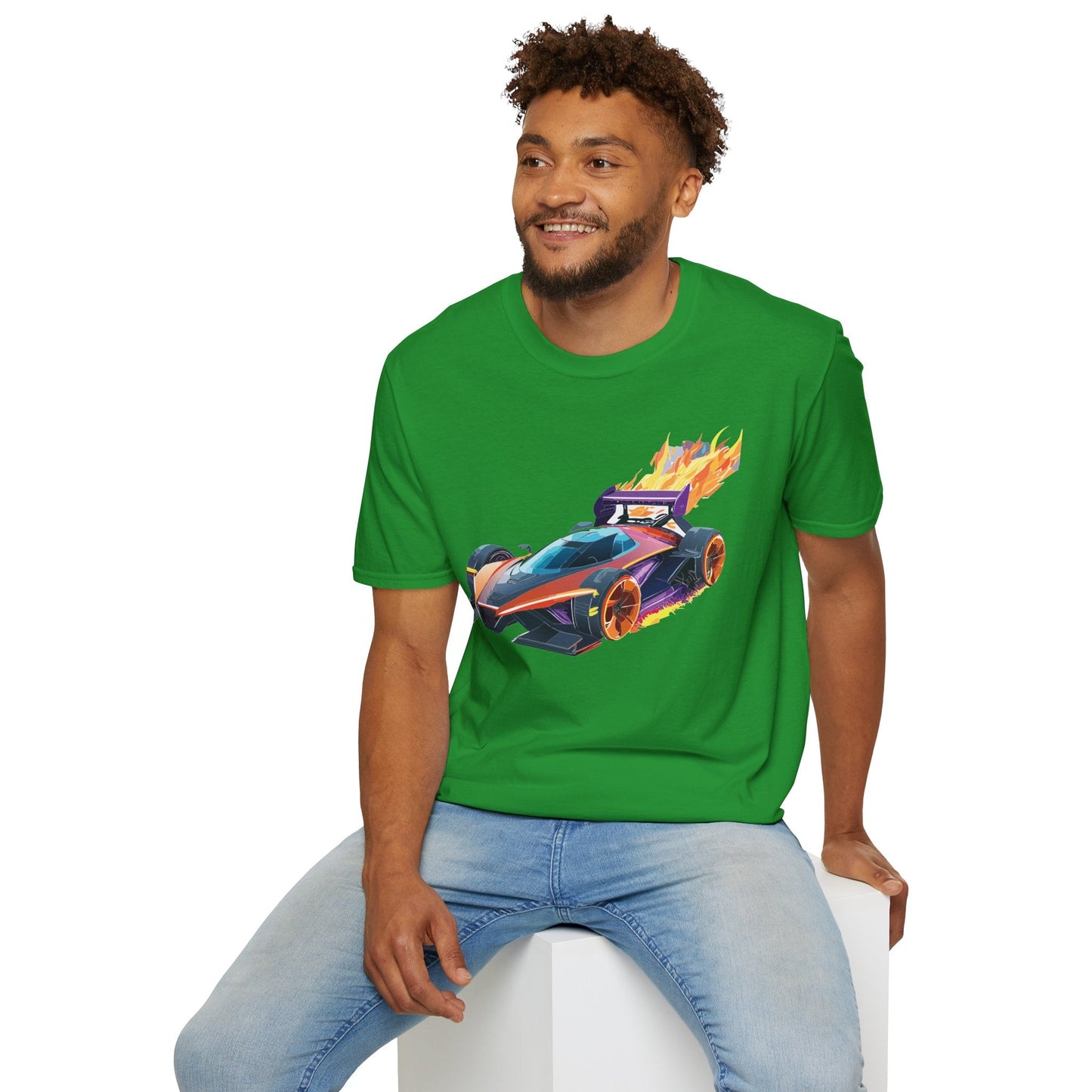 Unisex Car T Shirt Hot Wheels Graphic Tee Car Shirt Gildan Softstyle 64000 Cotton Tee