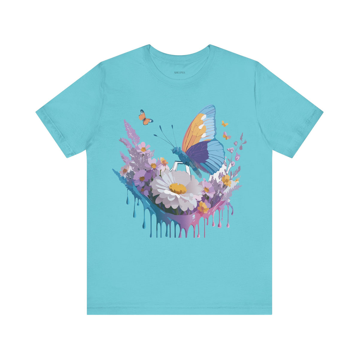 Butterfly Graphic Unisex Cotton Bella+Canvas Tee with Art Design n104