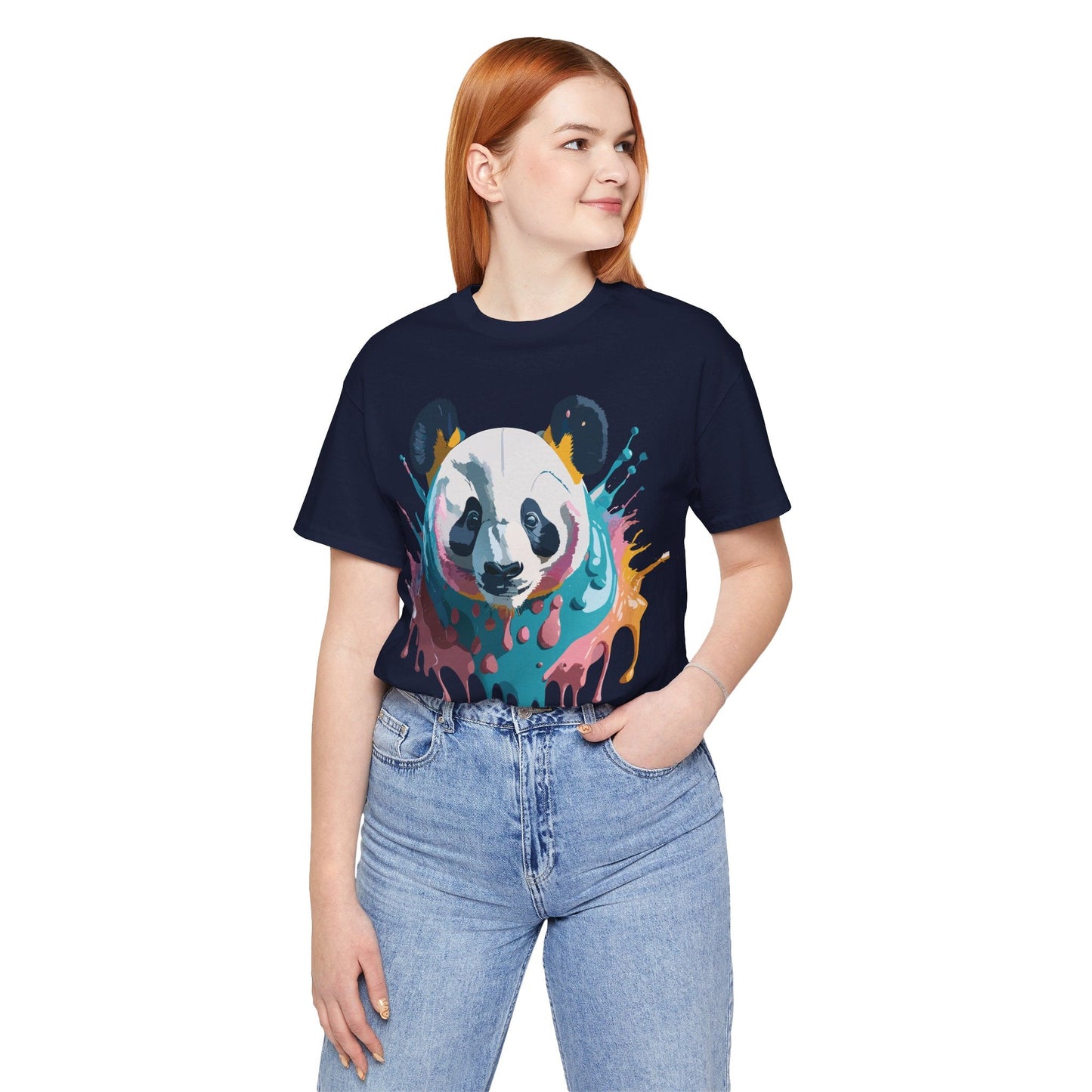 Panda Graphic Tee Unisex Short Sleeve Art Design By Adelpha Vintage Inspired Shirt