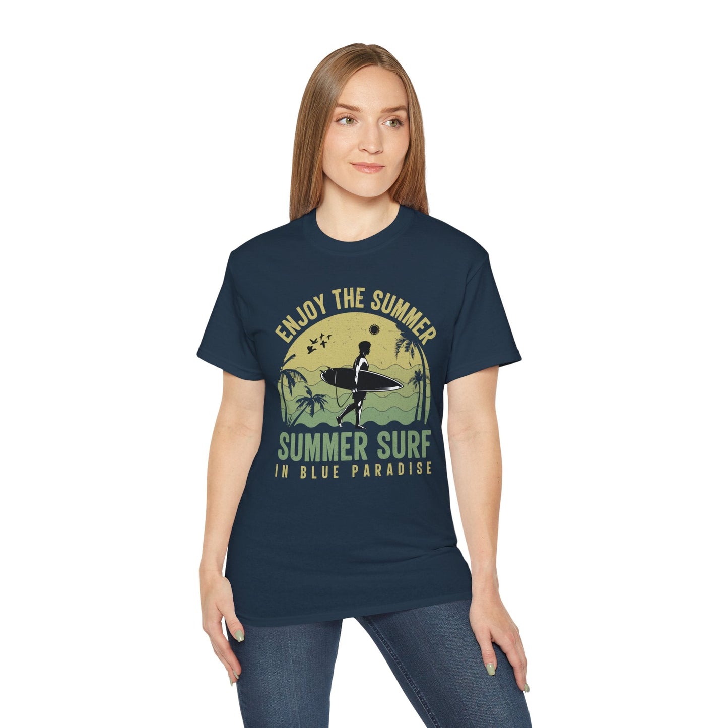 Summer Surf Art Design T Shirt TeeGallery Gildan 2000 Unisex Cotton Tee Apparel Collection