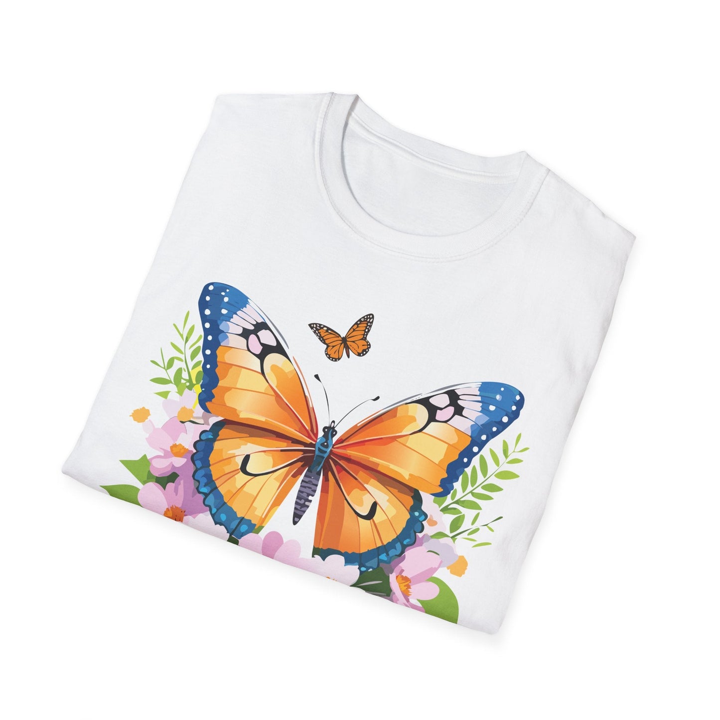 Butterfly Shirt Unisex Cotton Tee Monarch Butterfly Design Gildan Softstyle 64000 Short Sleeve