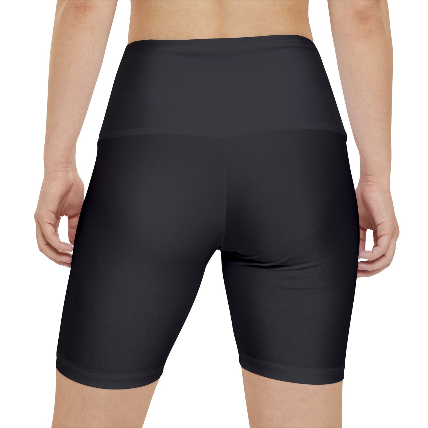 Shadow Grey Women's Black High-Waist Workout Shorts — Seamless Active Biker Shorts for Gym & Yoga