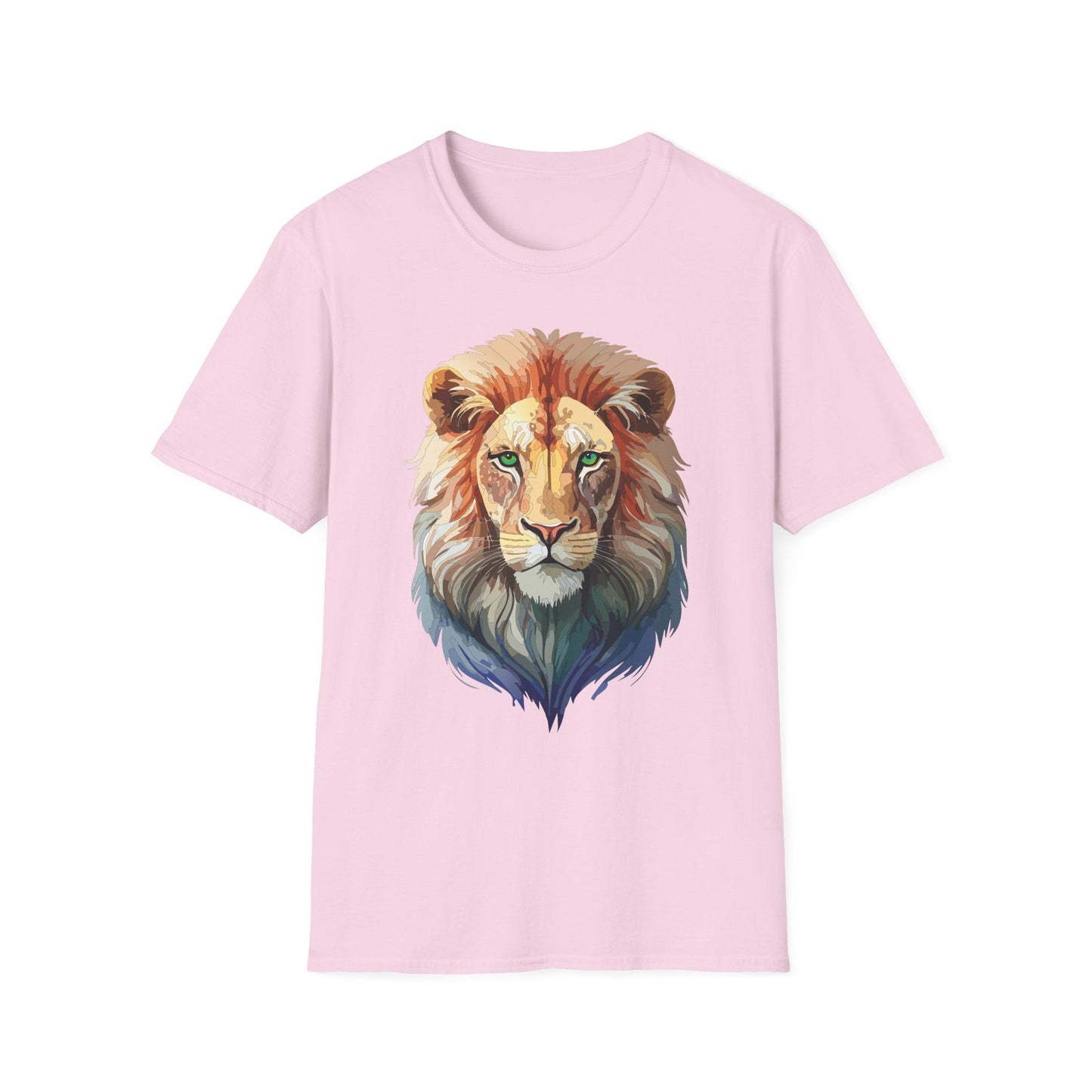Gildan Softstyle Lion Shirt Unisex Floral Tee Animal Print Tee