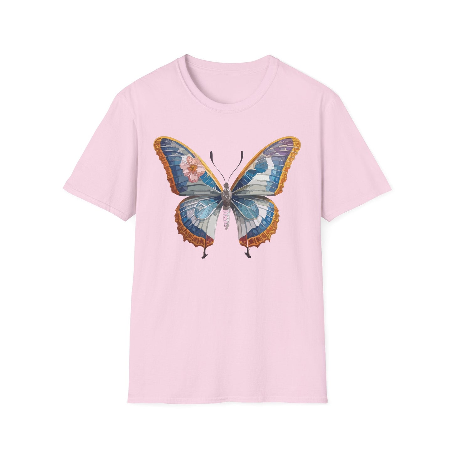 Unisex Butterfly Shirt Softstyle Tee 100 Percent Ring Spun Cotton Monarch Print Tee