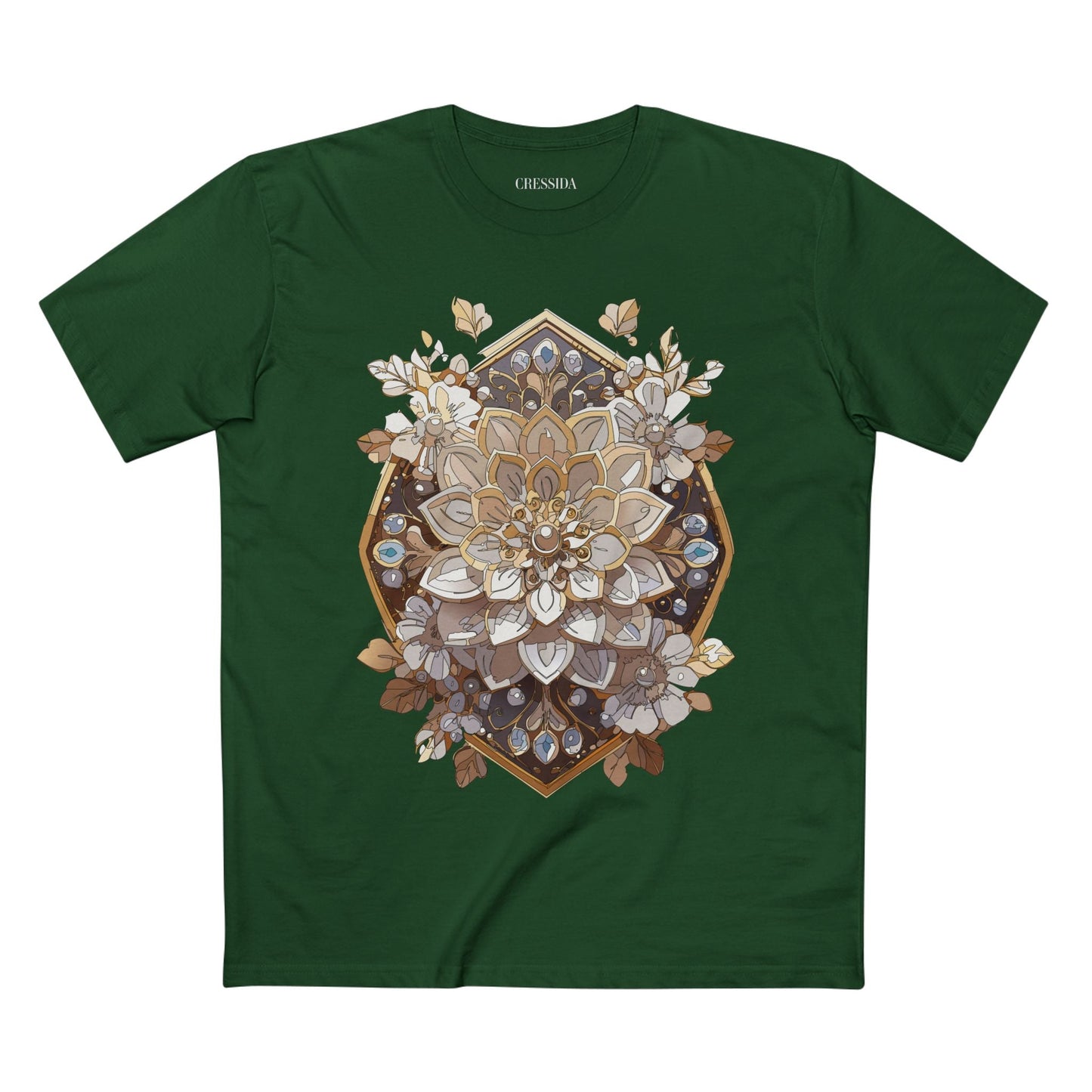 Floral Graphic T-Shirt Unisex 100 Cotton Art Design with Antique Flowers Tee 15
