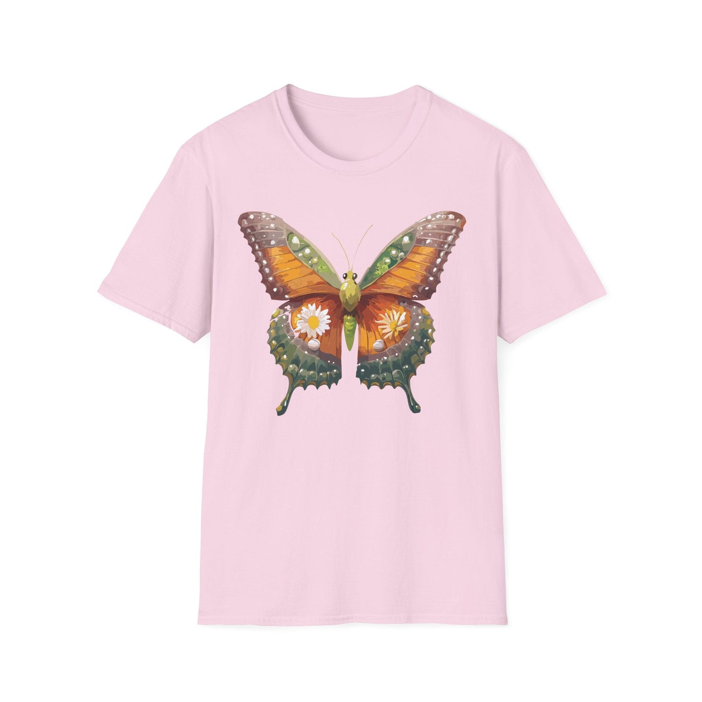 Butterfly T Shirt Unisex Monarch Shirt Gildan Softstyle 64000 100 Percent Ring Spun Cotton