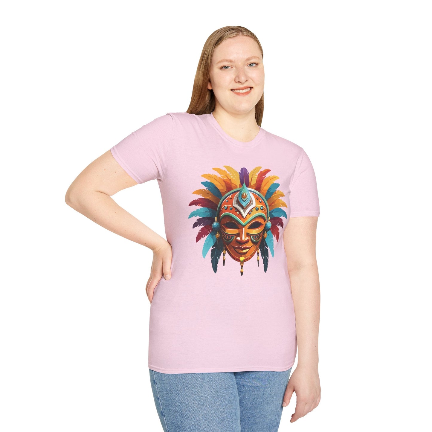Mask Tee Shirt Unisex Softstyle 100 Percent Ring Spun Cotton Masquerade Tees For Comfort