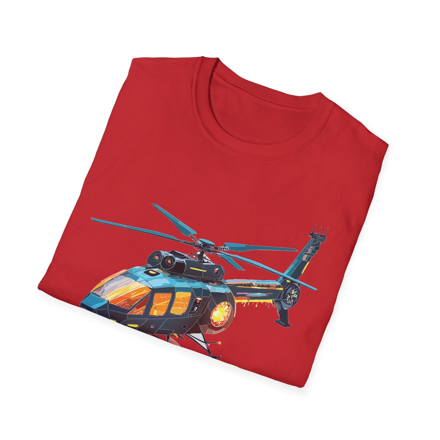 Chopper Helicopter Graphic Unisex Cotton Softstyle Short Sleeve Tee 1