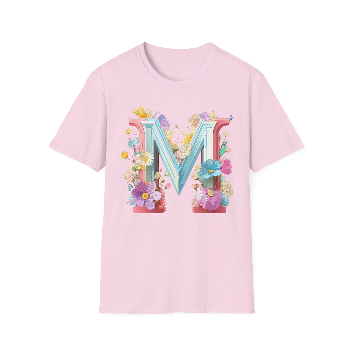 Floral Letter M T-Shirt | Monogram Initial Graphic Tee