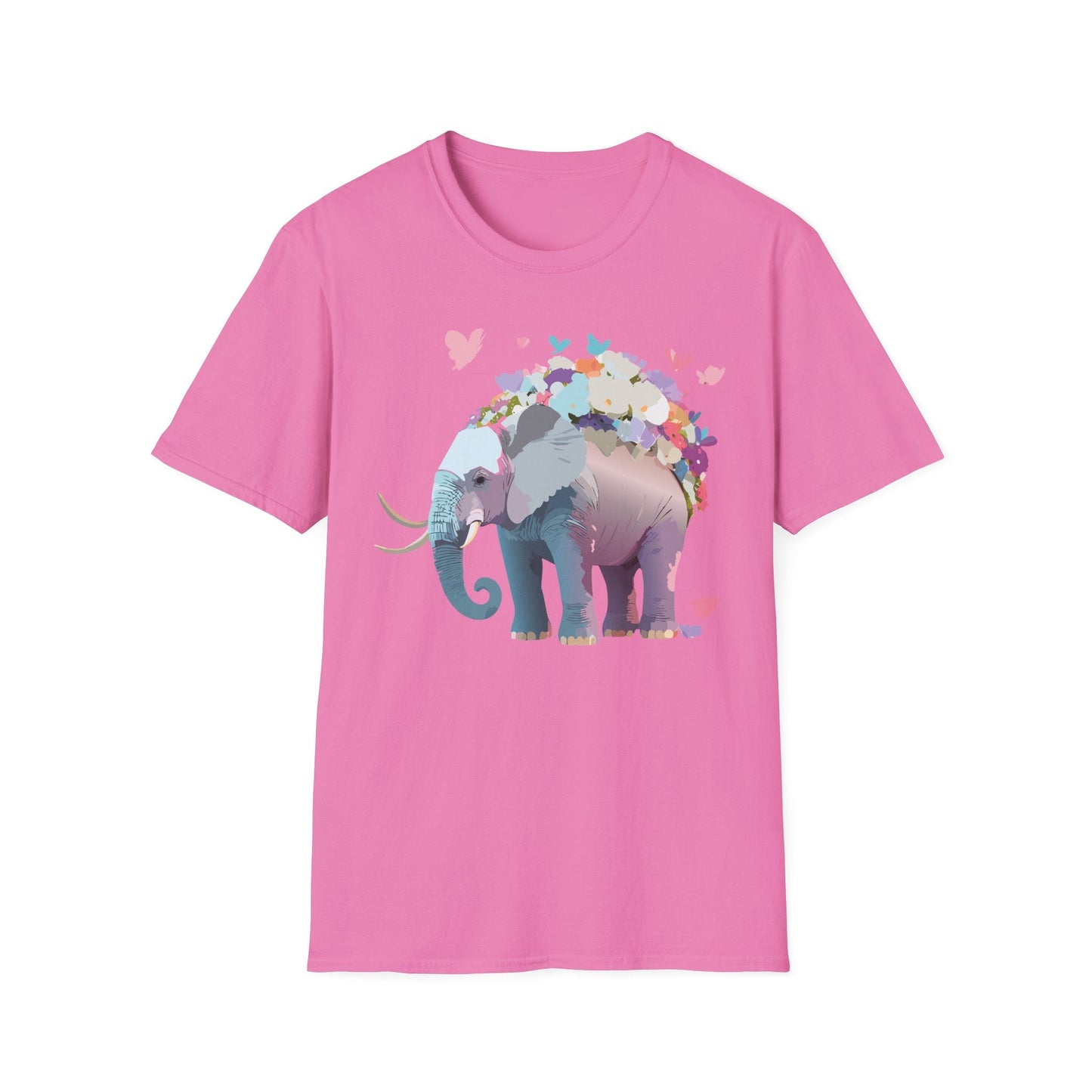 Elephant Graphic T Shirt Unisex Cotton Softstyle Tee Gildan 64000 Elephant Design For Animal Lovers