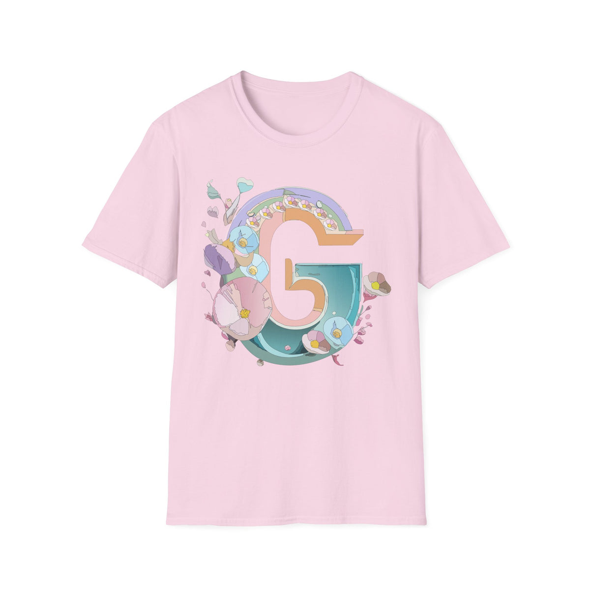 Floral Letter G T-Shirt | Botanical Initial Tee