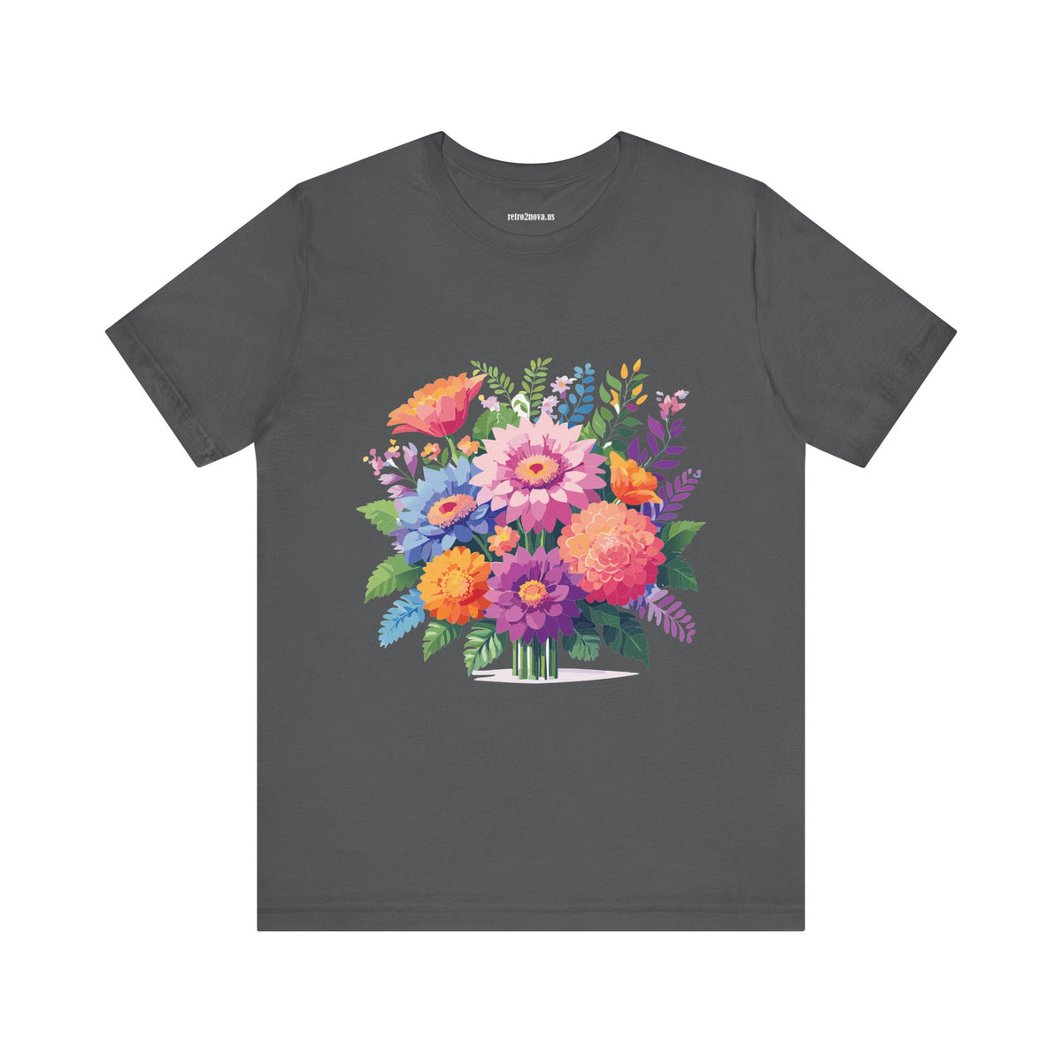 Floral Graphic Unisex Cotton Bella+Canvas Tee with Flowers Design ab15