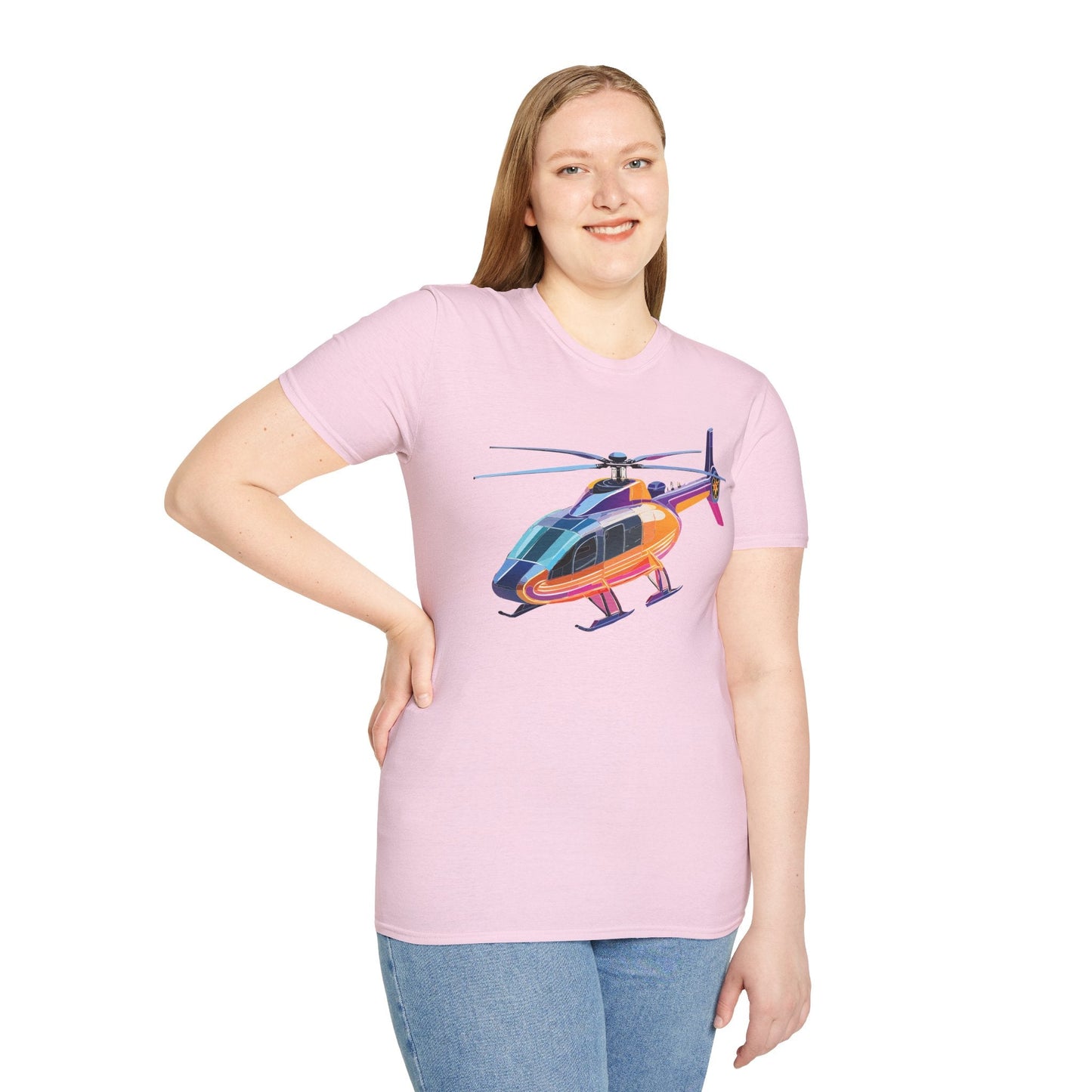 Chopper Helicopter Shirt Unisex Tee Gildan Softstyle 64000 Lightweight 100 Percent Cotton