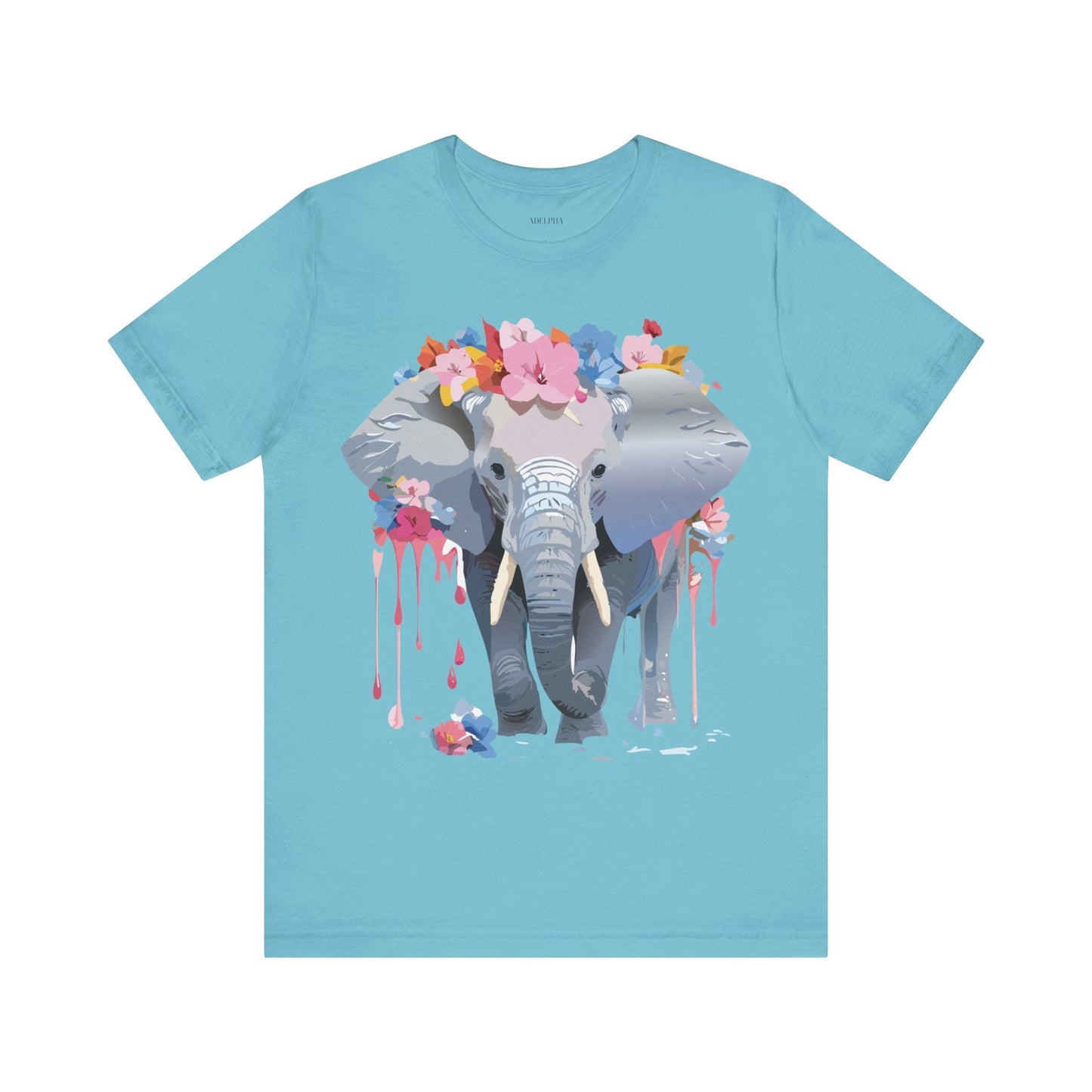 Elephant Graphic Tee Unisex Short Sleeve Jersey With Vintage Inspired Adelpha Artwork
