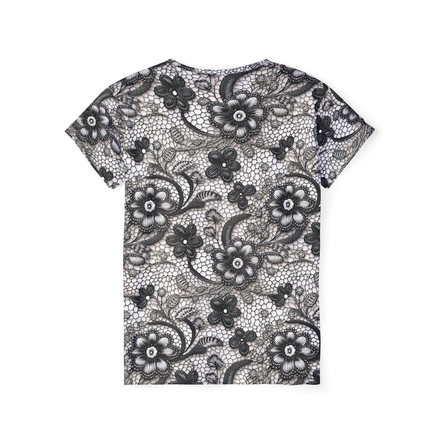 Lace Print Poly Shirt, Poly Shirt with Lace Print, Lace Shirt