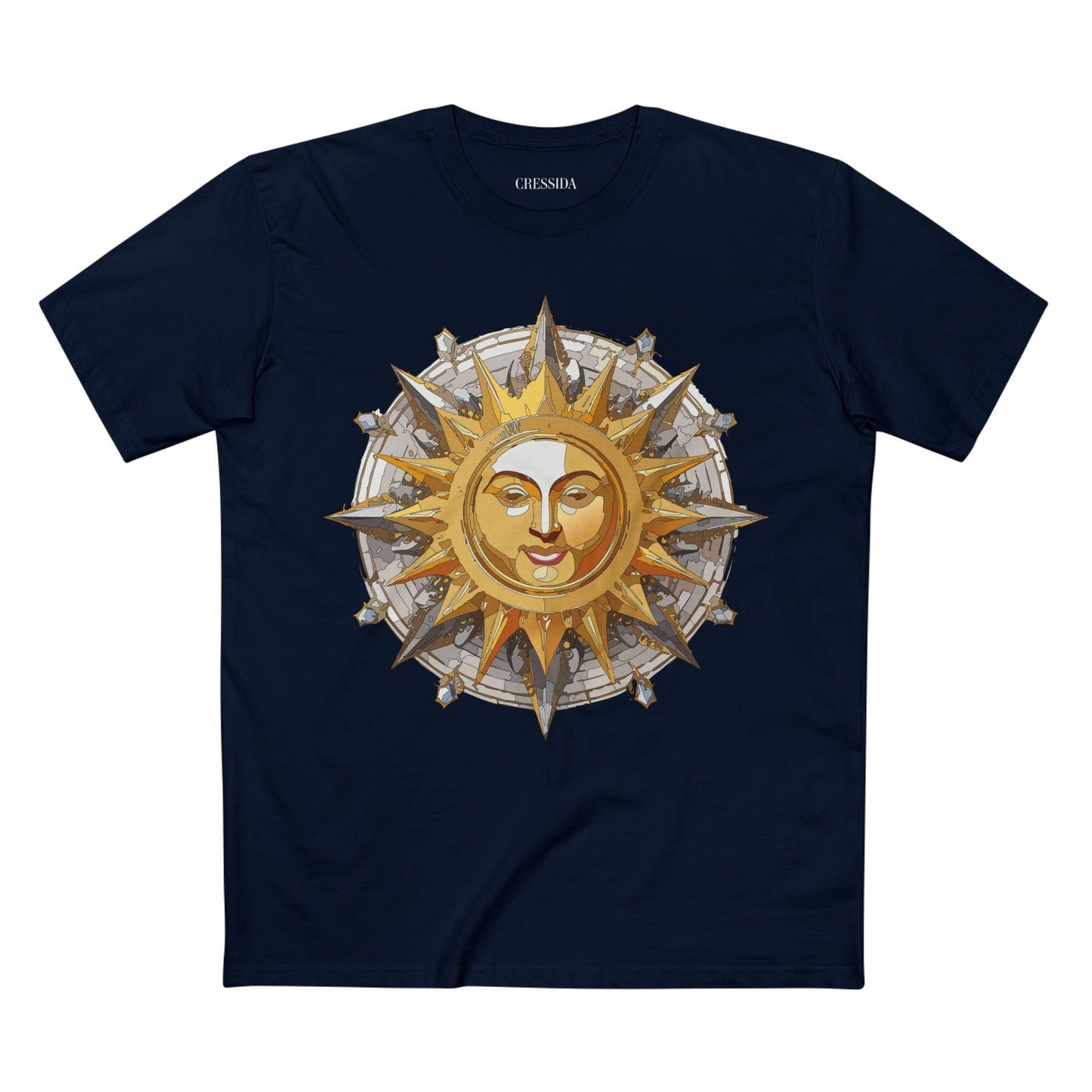 Gold Sun Graphic Unisex 100 Cotton T-Shirt with Golden Art Design 12
