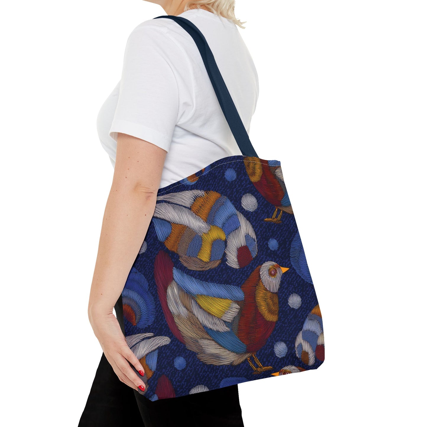 Denim Fabric Imitation Print Unisex Canvas Bag Poly Spun 3 Sizes Tote Bag 194-9