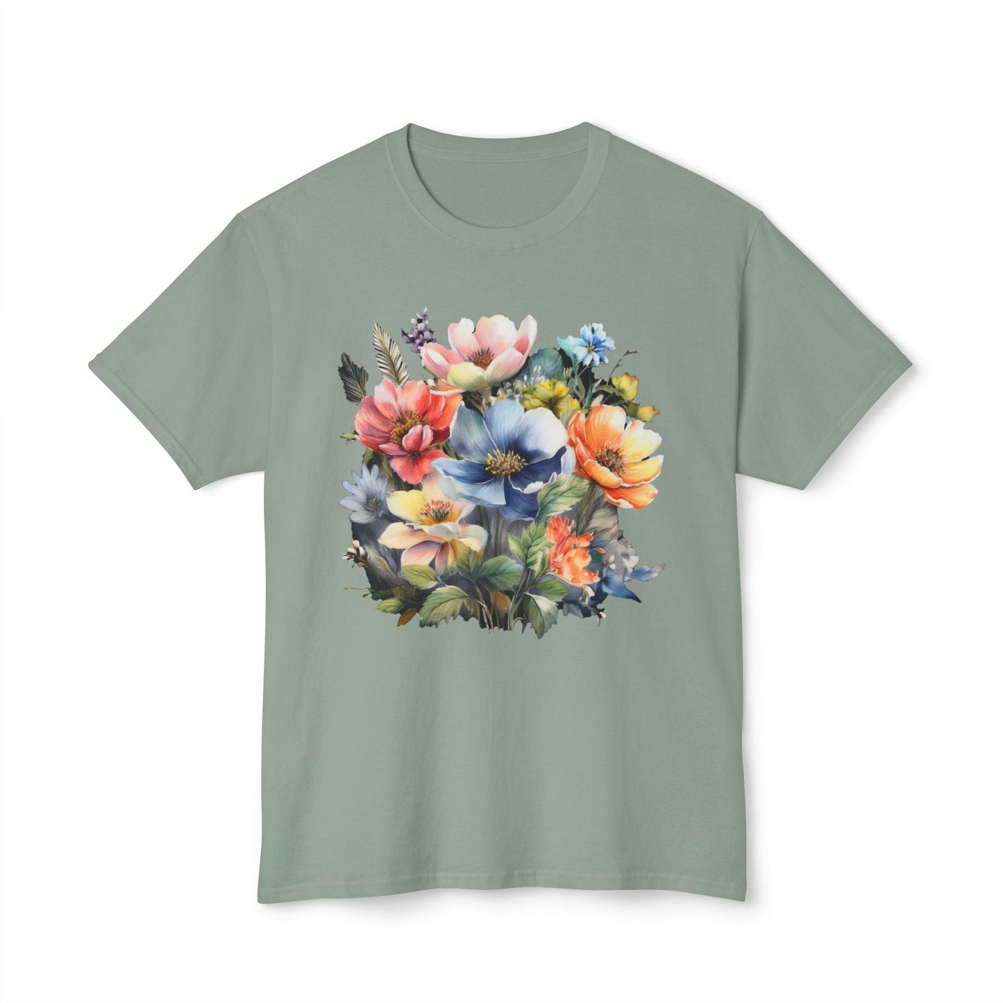 Unisex Floral T Shirt With Vintage Flower Art Print Premium Cotton Tee Soft Breathable Everyday Wear