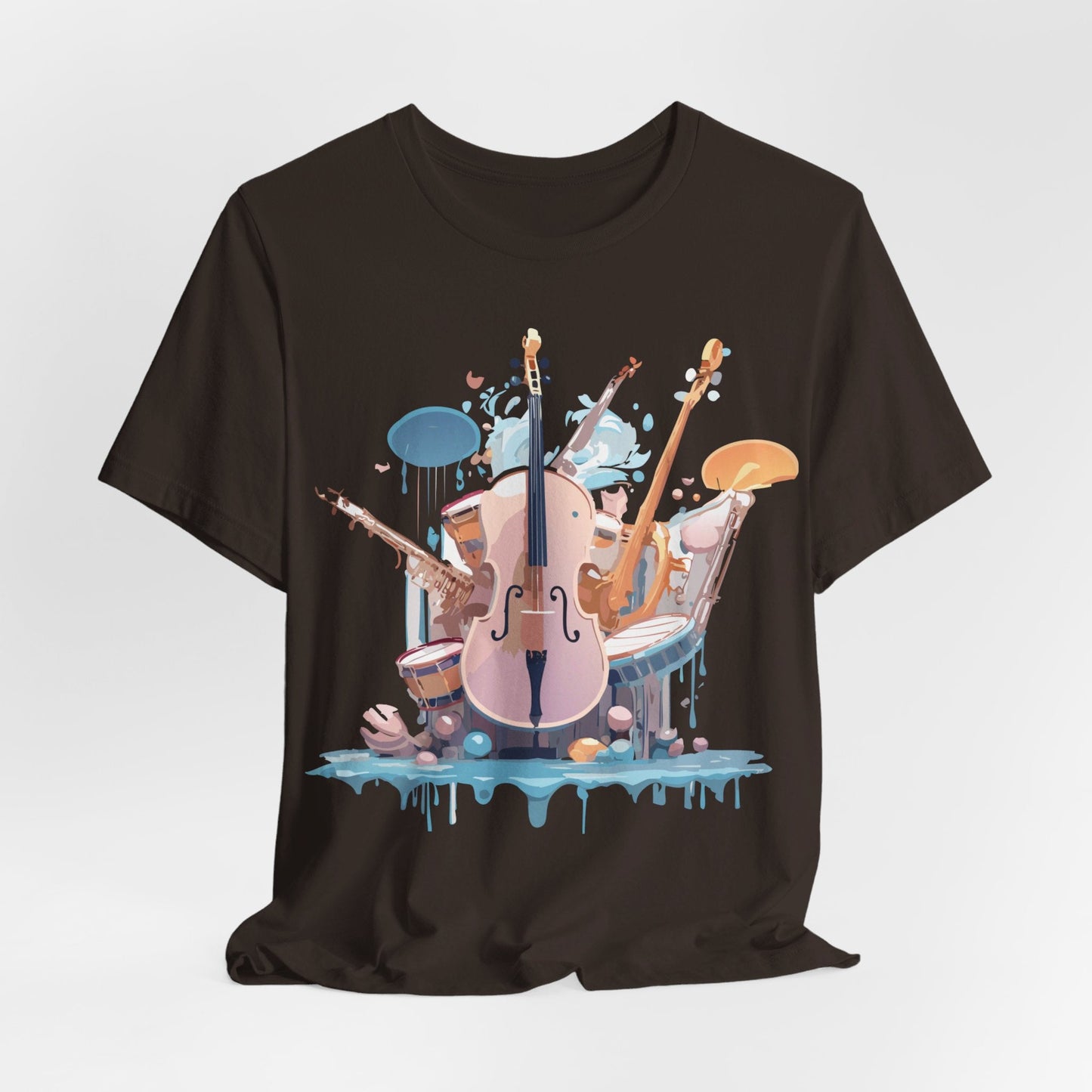 Music Graphic Unisex 100 Cotton Vintage Art with Musical Elements Tee 81