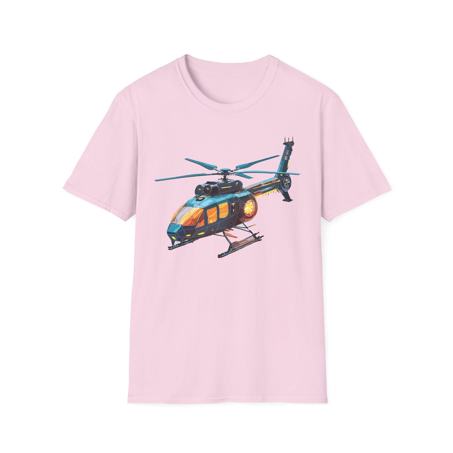 Chopper Helicopter Shirt Unisex Gildan Softstyle 64000 Cotton Tee Short Sleeve Graphic Tee