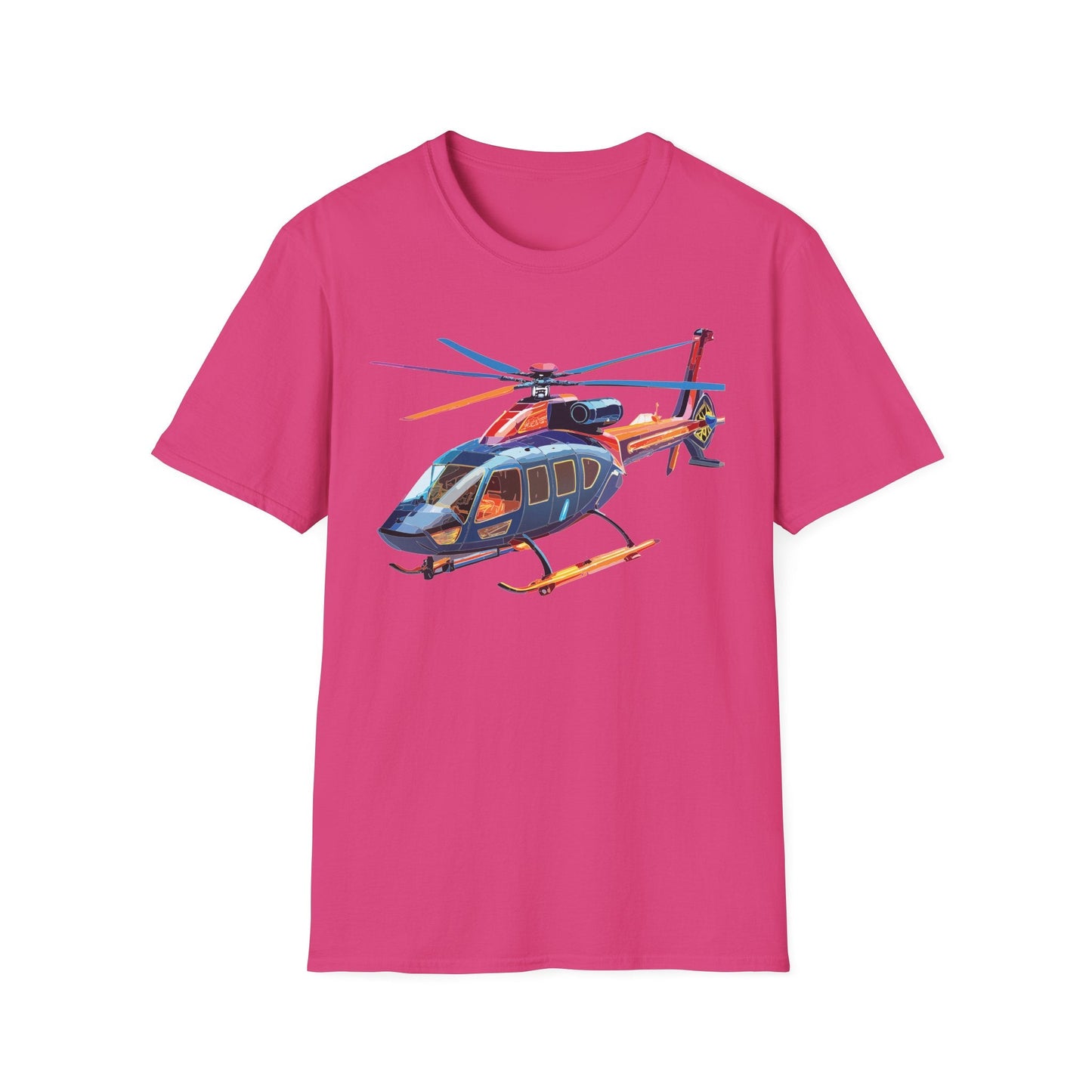 Chopper Helicopter Graphic T Shirt Unisex Softstyle Cotton Short Sleeve Artwork Design