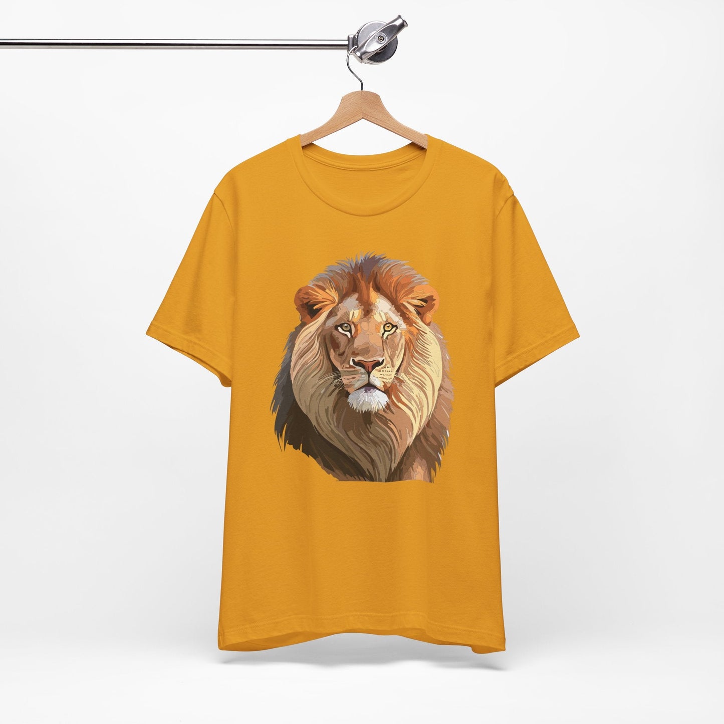 Safari Lion Head Illustration T-Shirt Unisex Cotton Realistic Lion Portrait Tee 3