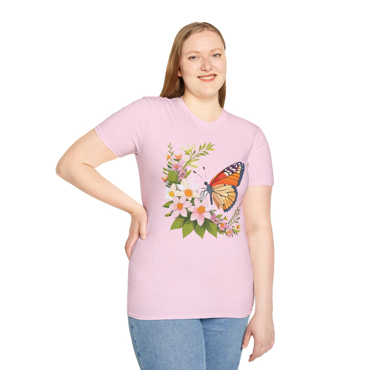 Monarch Butterfly T Shirt Unisex Softstyle Gildan 64000 100 Percent Cotton Tee Breathable