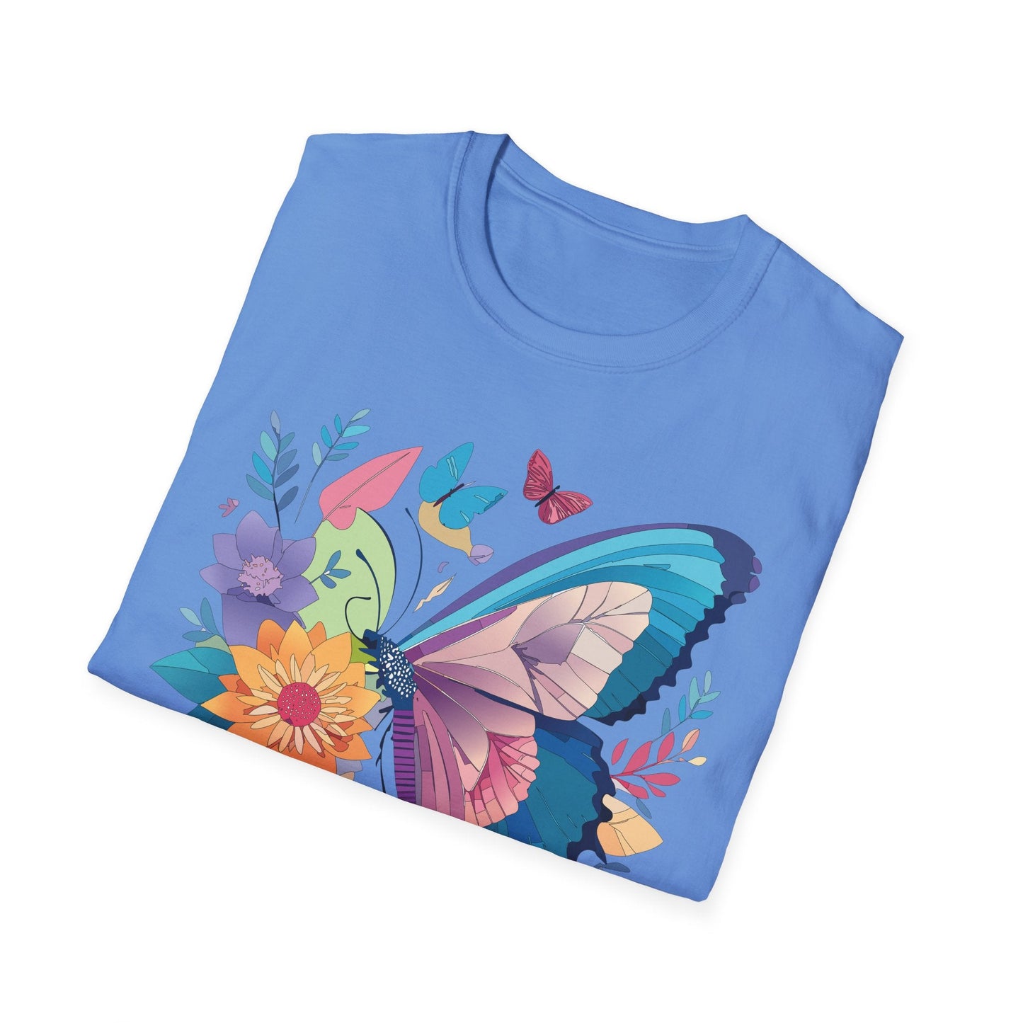Gildan Butterfly T Shirt Unisex Softstyle 64000 Monarch Print Lightweight Breathable Cotton Tee