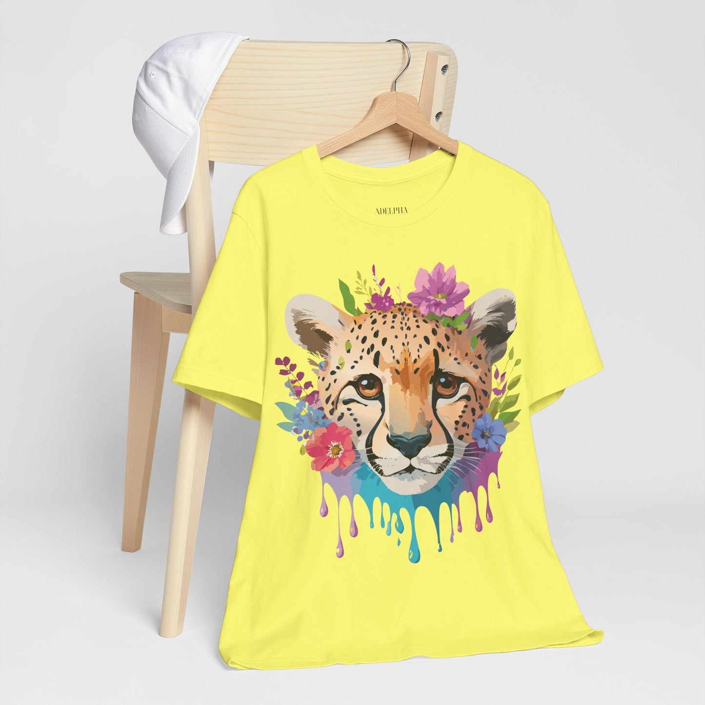 Adelpha Graphic Tee Cheetah Art Design Unisex Short Sleeve Shirt