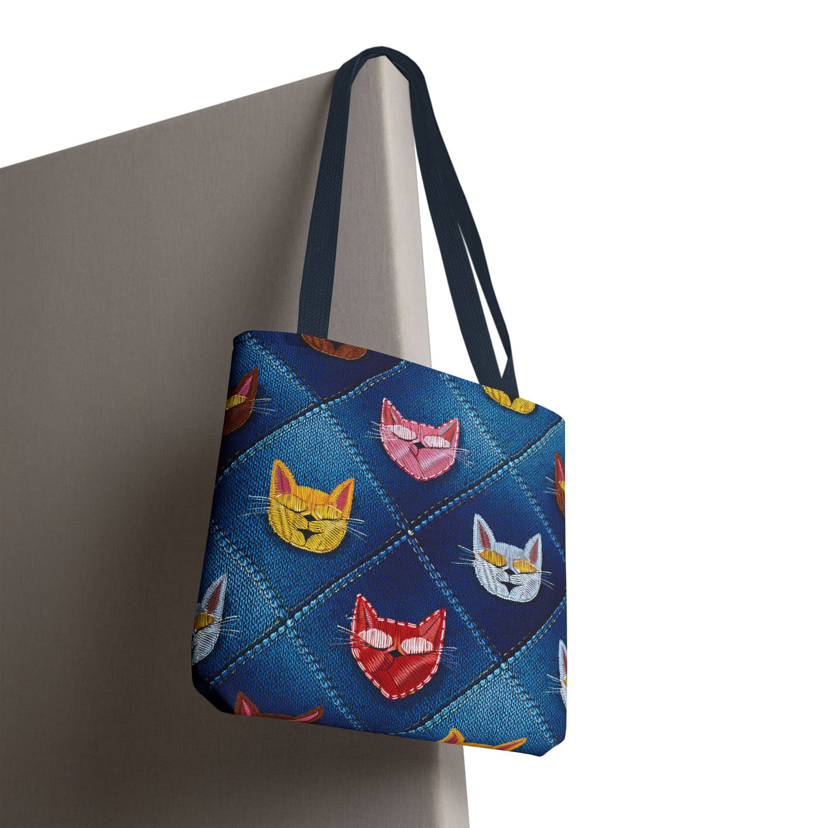 Love Day Graphic Design Denim Fabric Imitation Print Unisex Canvas Bag POLY 3 Sizes Tote Bag 201-21