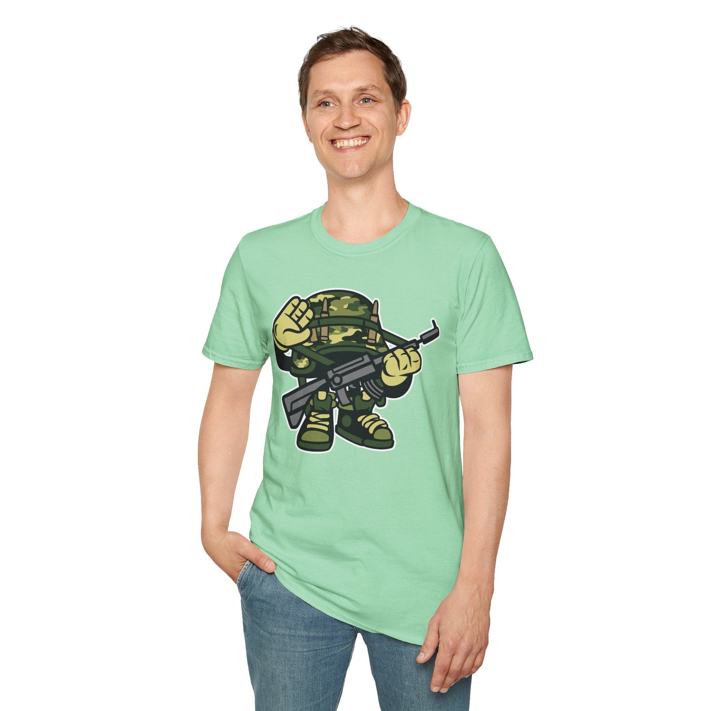 Cartoon T Shirt Animation Tee Funny Art Design Unisex Softstyle 64000 Lightweight Cotton Tee