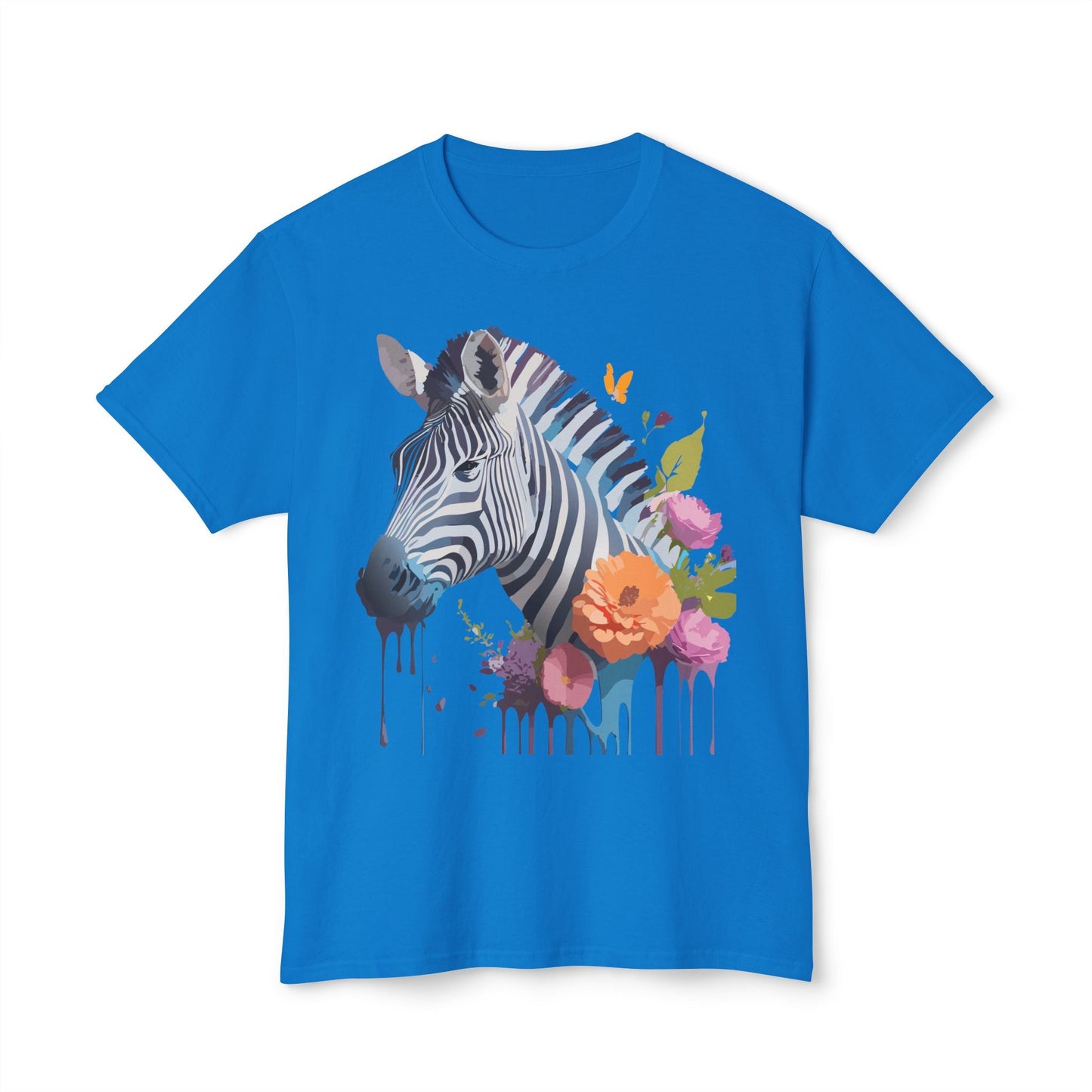 Unisex Zebra Art T Shirt With Full Color Print HD Cotton Tee Made In USA For Everyday Style