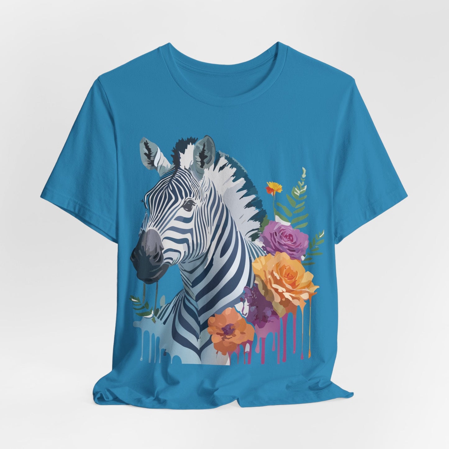 Zebra Graphic Unisex 100 Cotton Vintage Animal Art T-Shirt 4