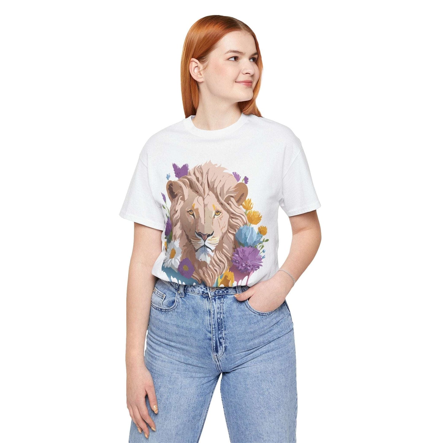 Adelpha Lion Graphic T Shirt Unisex Short Sleeve Tee With Vintage Inspired Artwork
