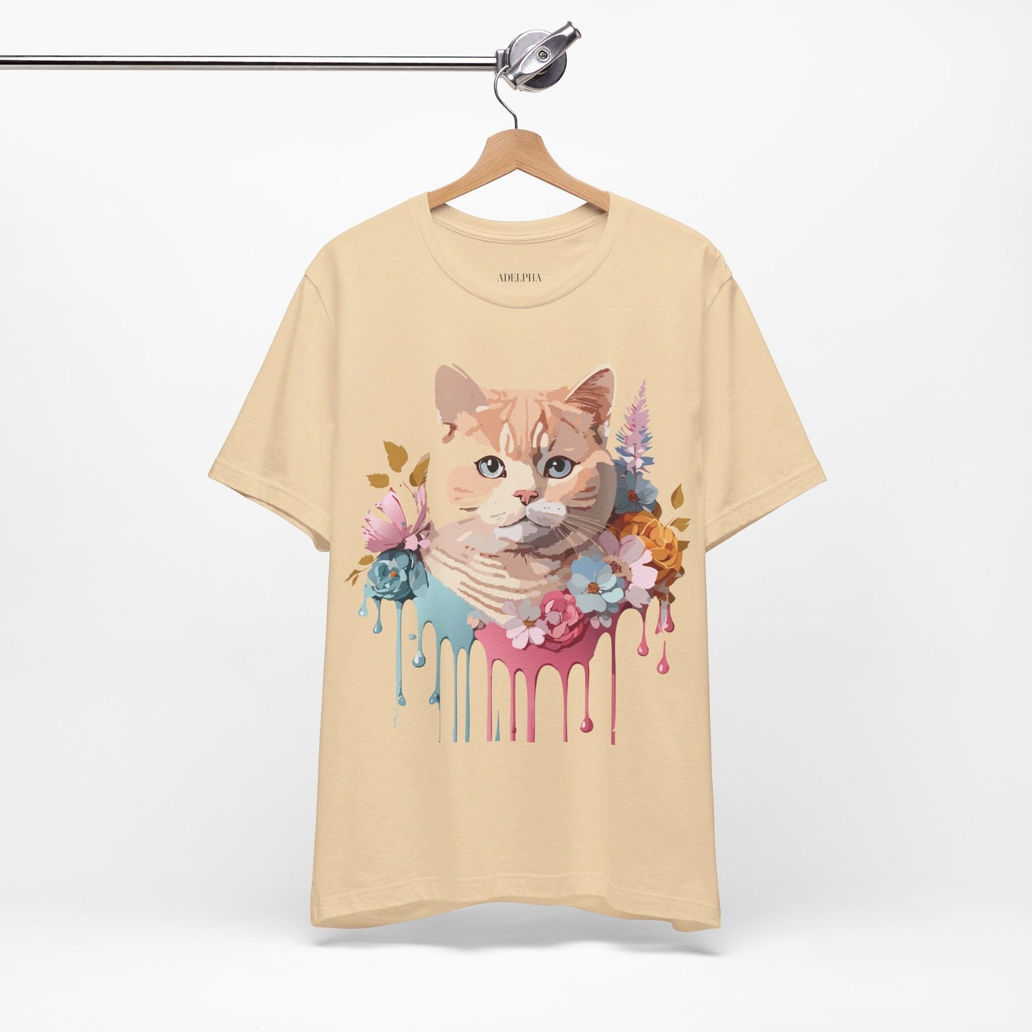 Cat Shirt Graphic Tee Unisex Vintage Inspired Adelpha Art Design