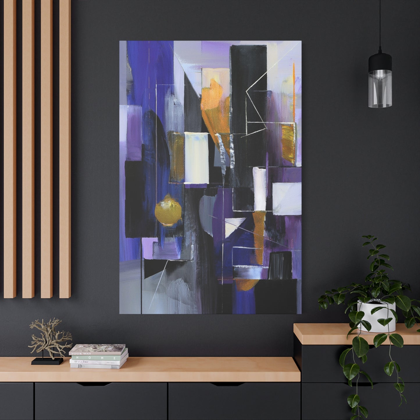 Purple Abstract Painting Print Canvas 20x24,20x30,24x30, 24x32,24x36,30x40, 32x48,36x48,40x60 Pine-Wood Inner Frame ABS-31
