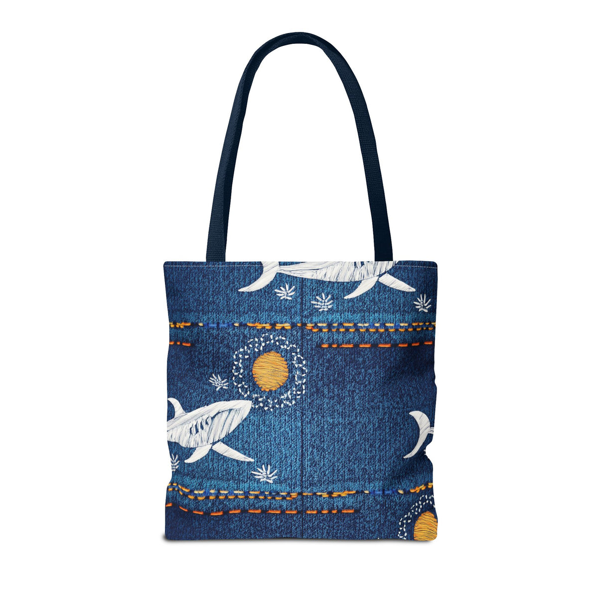 Denim Fabric Imitation Print Unisex Canvas Bag Poly Spun 3 Sizes Tote Bag 182-17