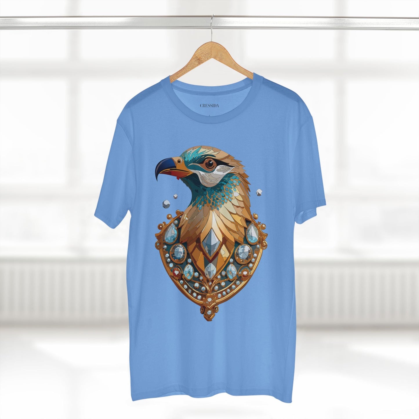Bird Graphic Unisex 100 Cotton Tee With Unique Animal Golden Medallion Art Design 21