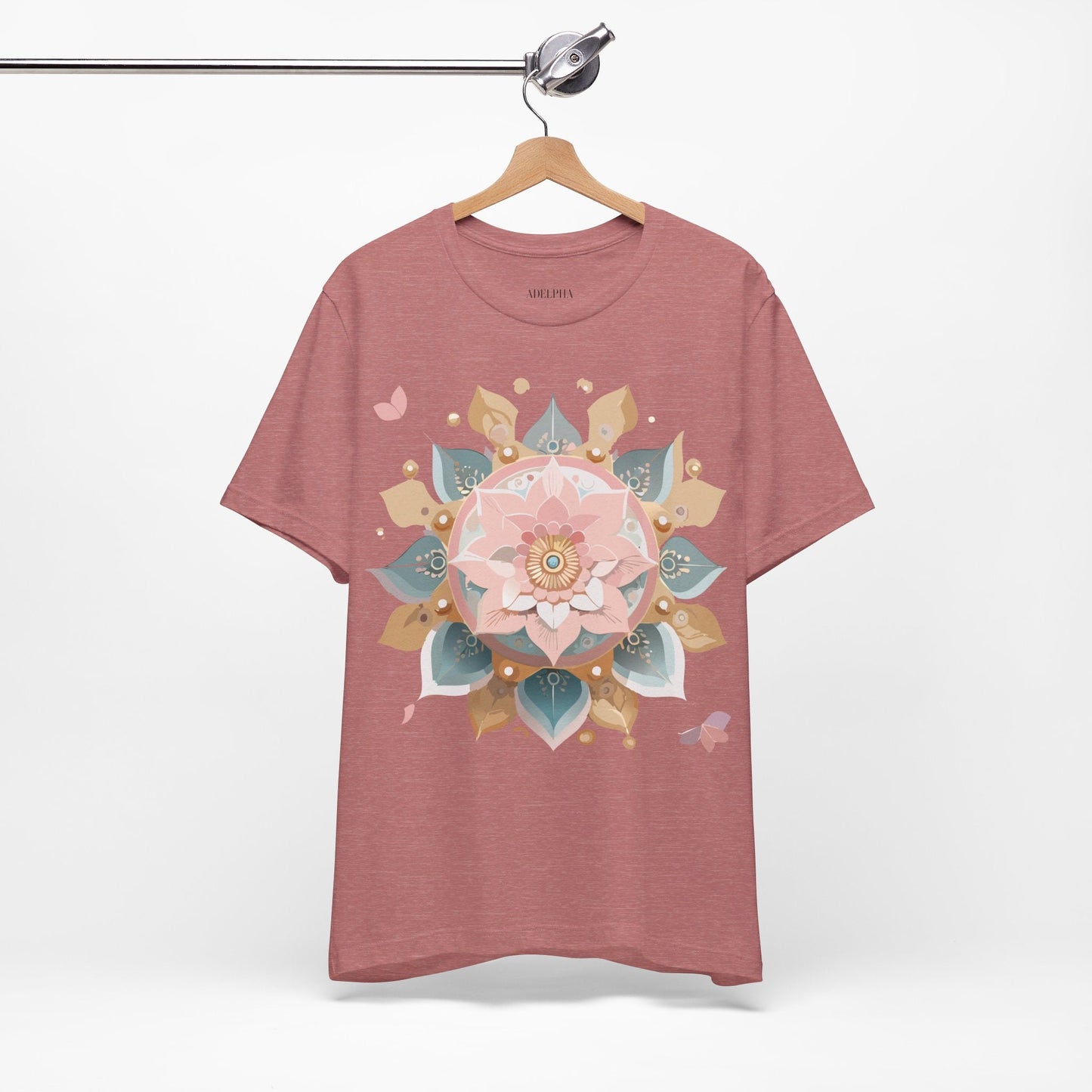 Mandala Shirt Unisex Graphic Tee By Adelpha With Vintage Inspired Artwork Short Sleeve Jersey