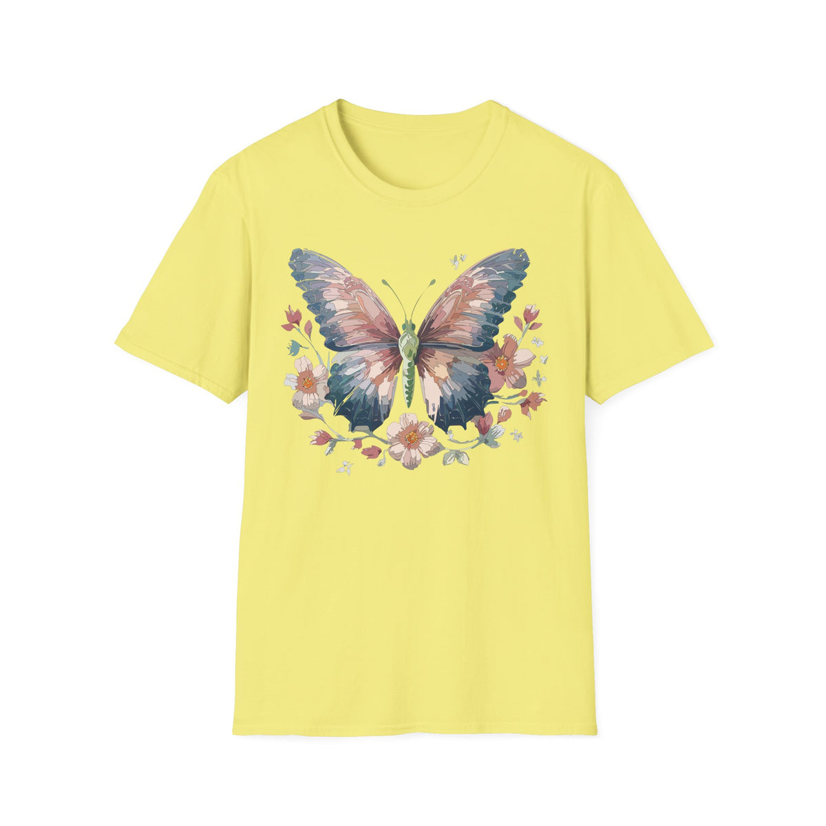Butterfly Floral T-Shirt — Watercolor Butterfly Tee for Women & Nature Lovers Graphic Tee Unisex 100 Cotton Gildan T-Shirt