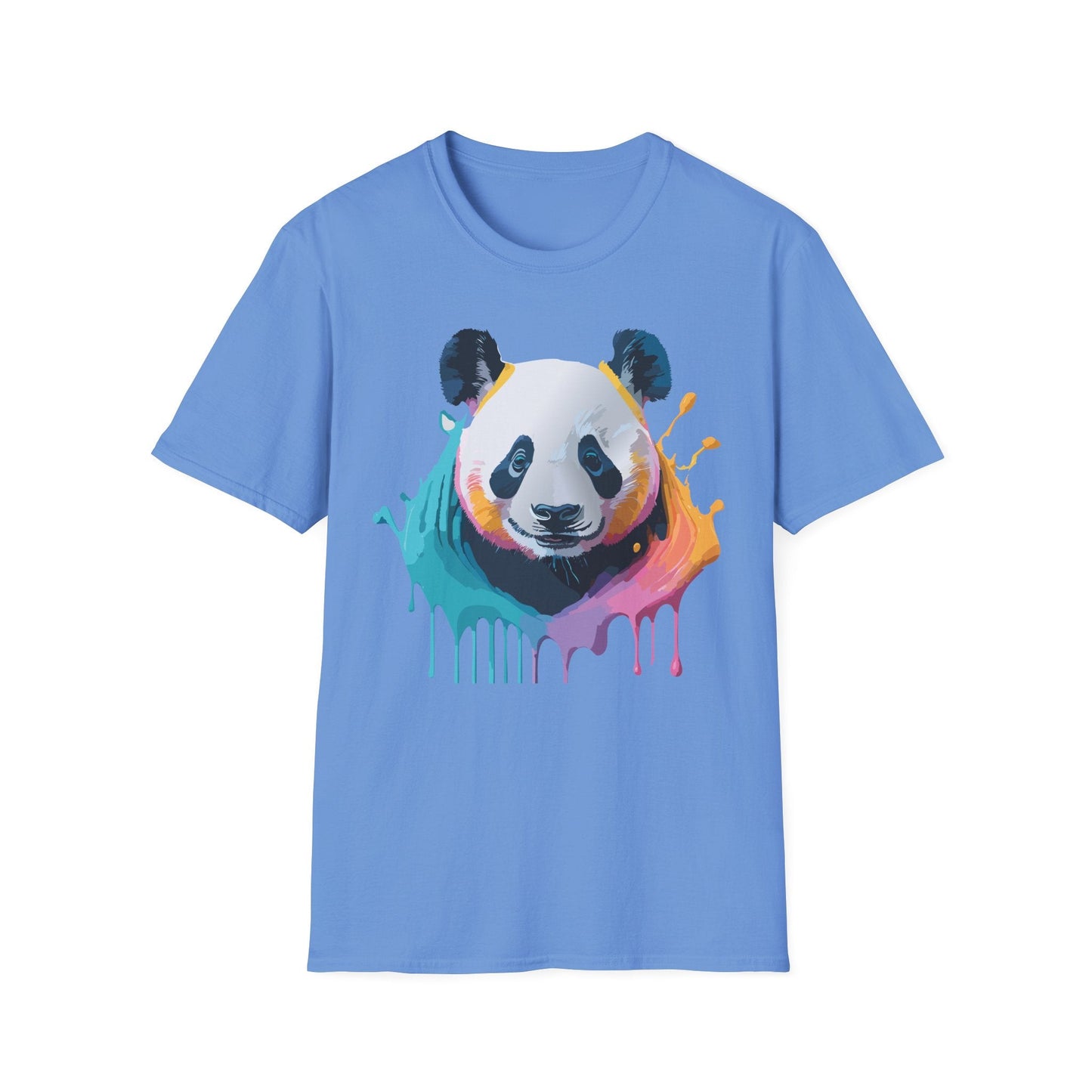 Unisex Panda Shirt T Shirt With Panda Animal Print Tee Softstyle Gildan 64000 100 Percent Ring Spun Cotton