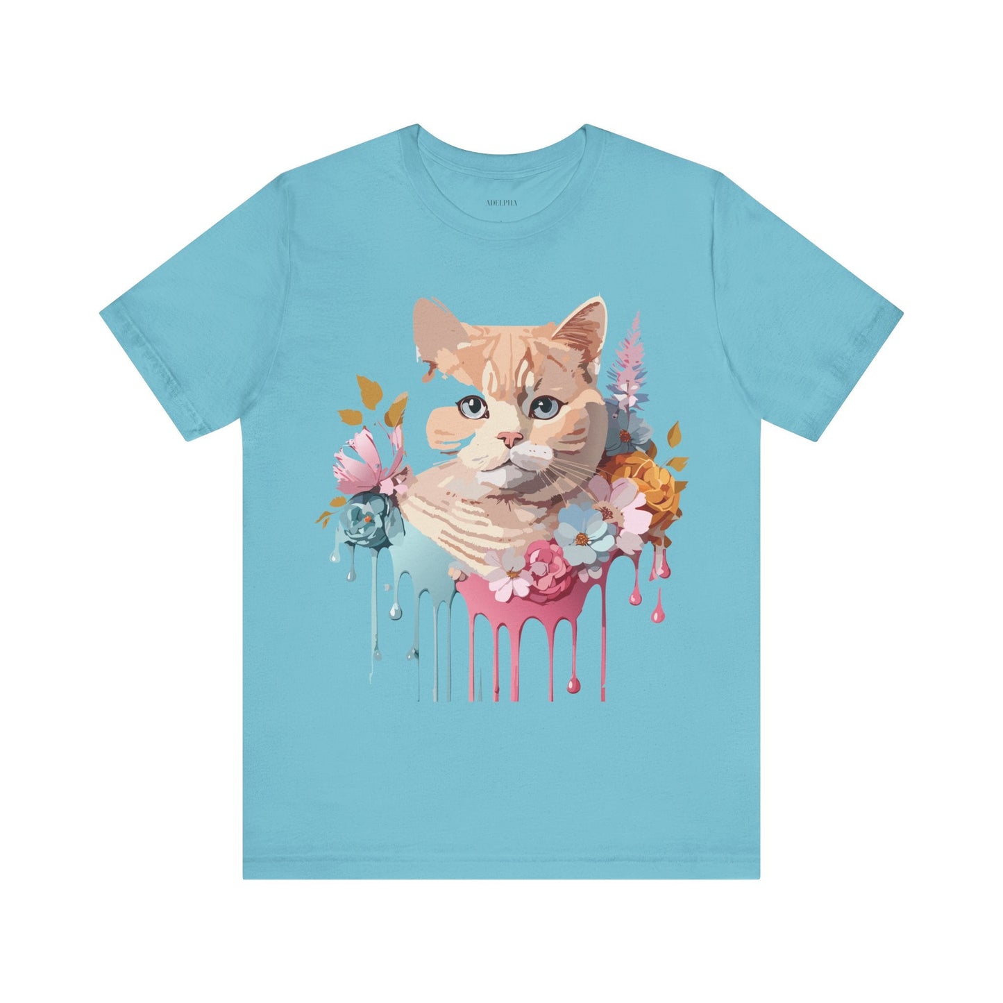 Cat Shirt Graphic Tee Unisex Vintage Inspired Adelpha Art Design