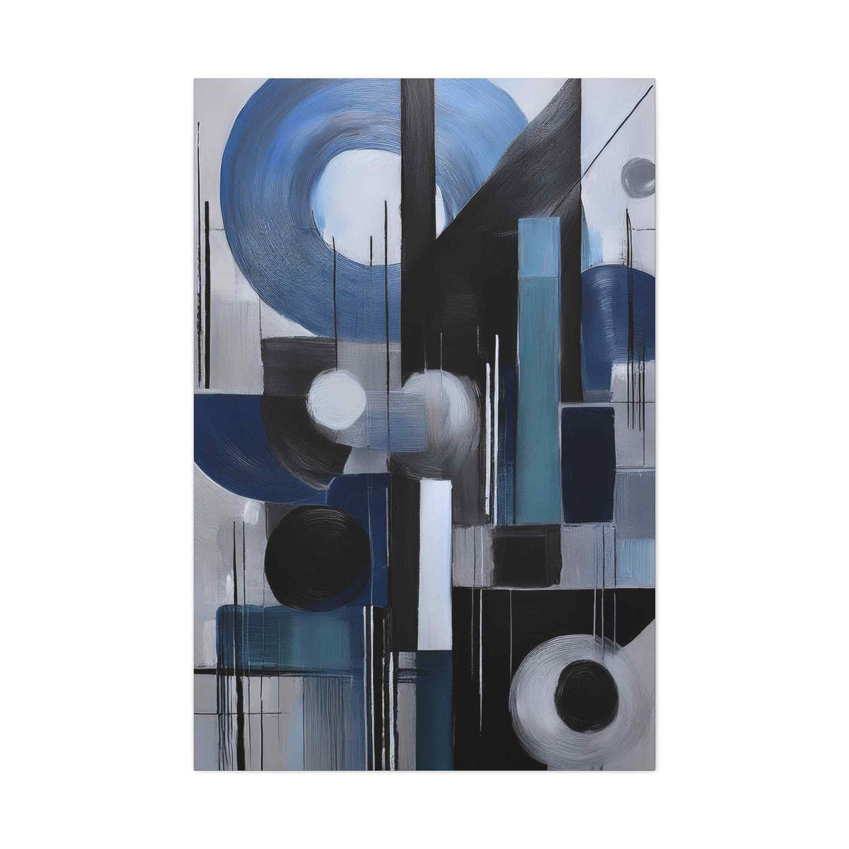 Blue Abstract Painting Print Canvas 20x24,20x30,24x30, 24x32,24x36,30x40, 32x48,36x48,40x60 Pine-Wood Inner Frame ABS-28