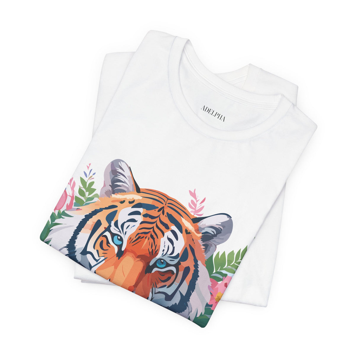 Tiger Graphic Unisex Cotton Bella+Canvas Tee with Art Animal Design d89
