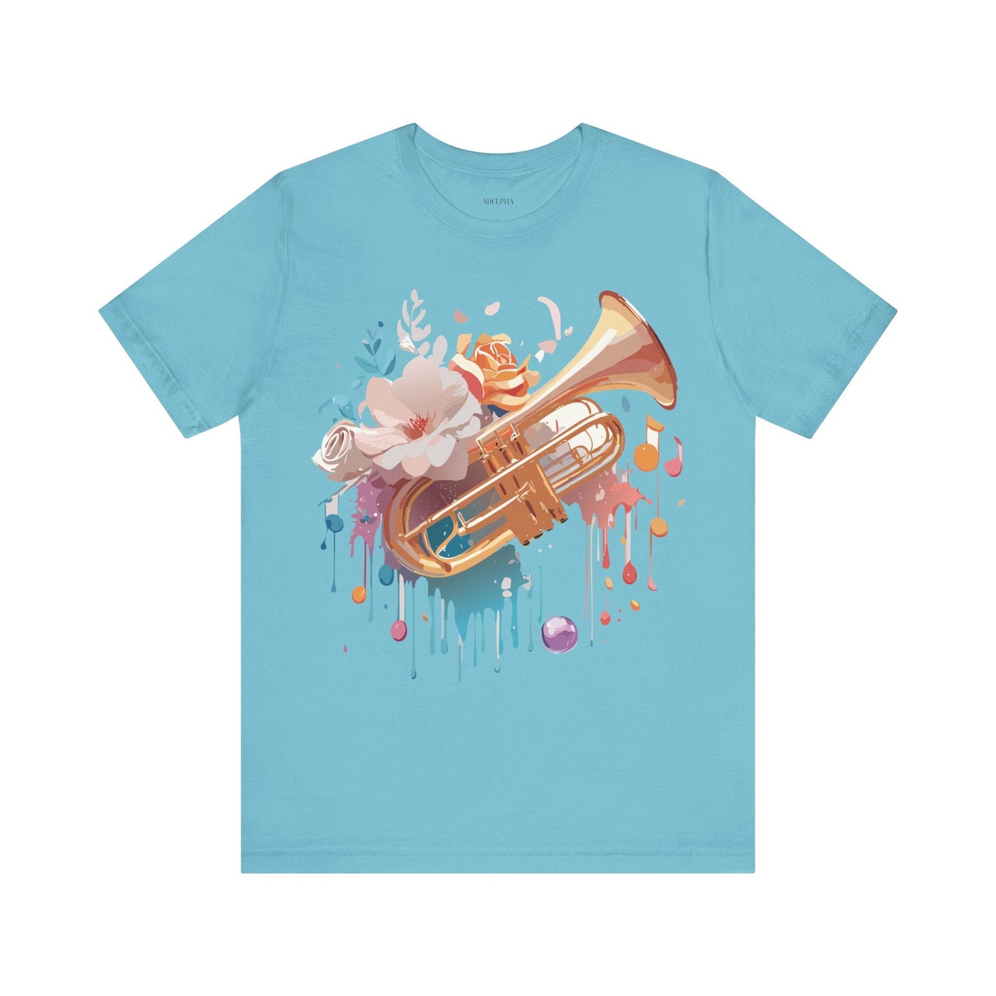 Music Graphic Unisex 100 Cotton Vintage Art with Musical Elements Tee 138
