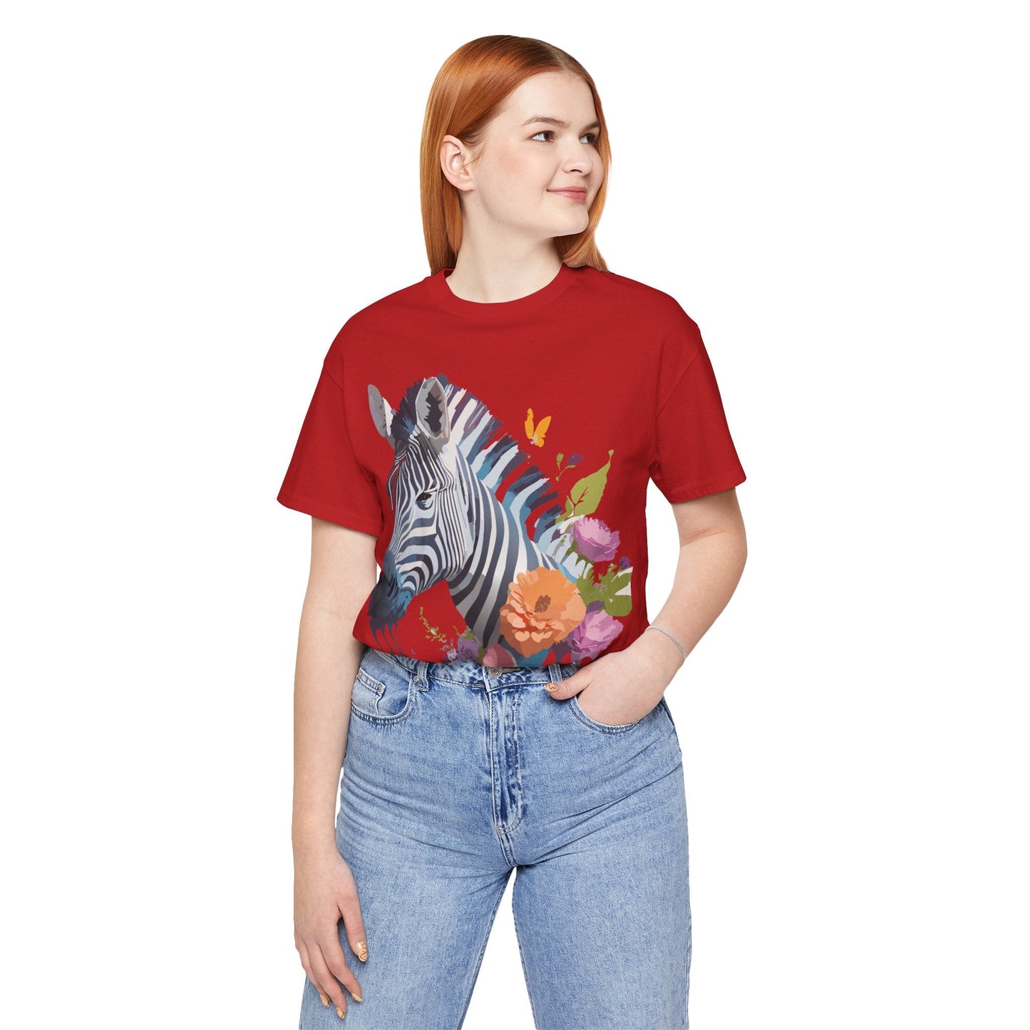 Unisex Zebra Graphic Tee Featuring Adelpha Artwork Vintage Inspired Short Sleeve Shirt