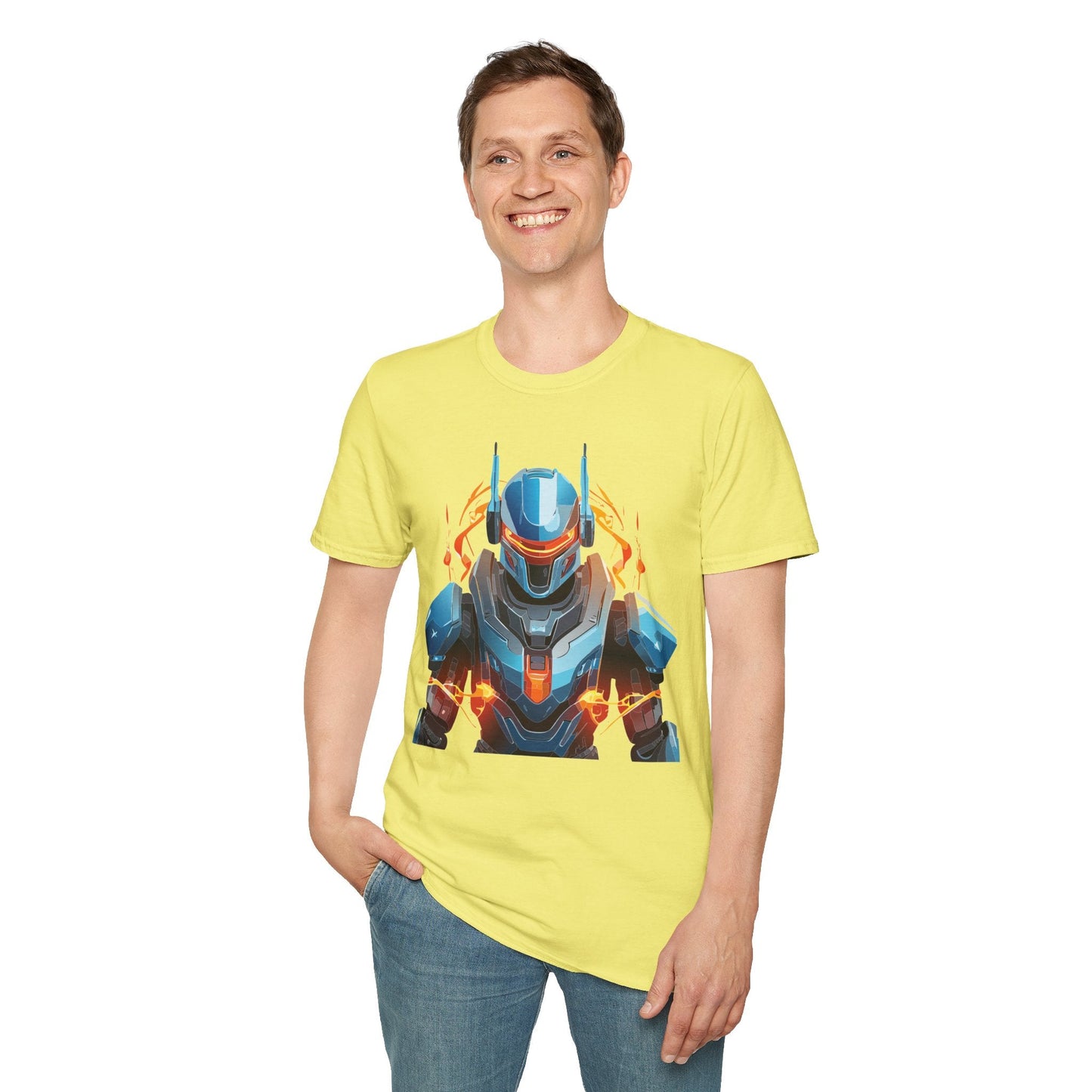 Cyborg Tee Robot Shirt Terminator Design Unisex Gildan Softstyle 64000 100 Percent Ring Spun Cotton